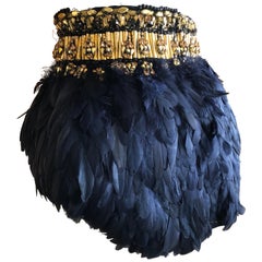 Alexander McQueen Extravagant Jeweled Belt with Feathered Peplum Bustle
