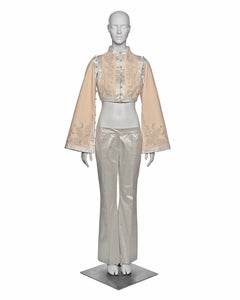 Alexander McQueen 'Eye' Embroidered Cropped Jacket and Pants Ensemble, SS 2000