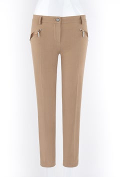 ALEXANDER McQUEEN F/W 1996 "Dante" Beige Crystal Zipper Skinny Stretch Pants