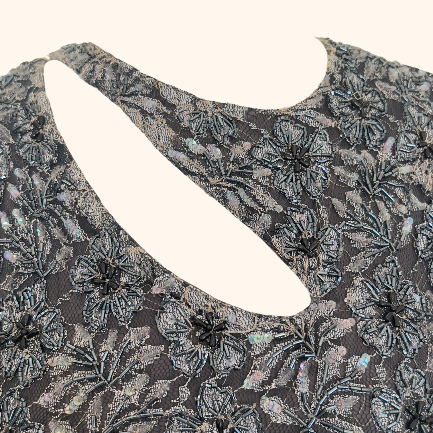 Grigio Alexander McQueen - A/I 1998 - Abito con perline 
