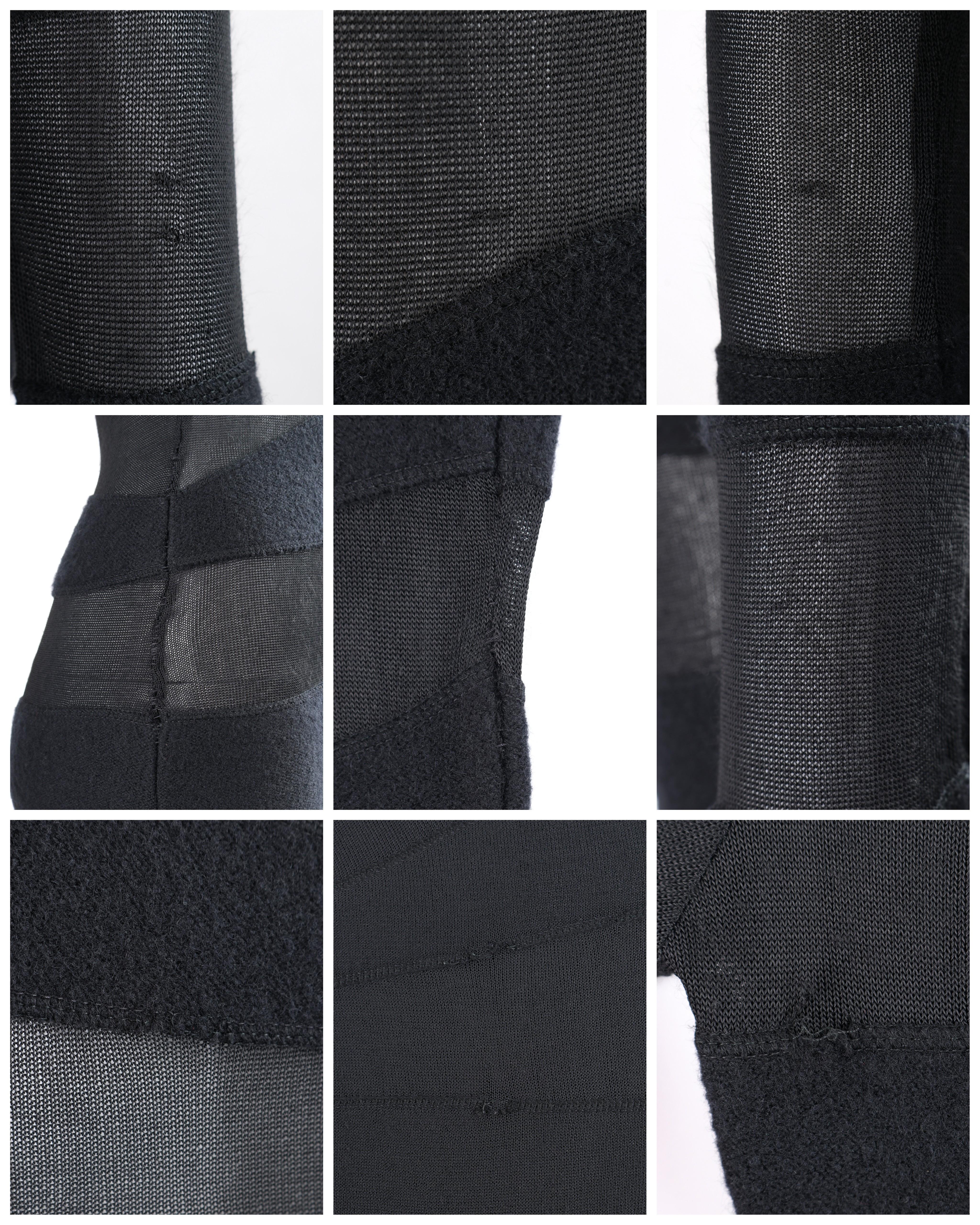 ALEXANDER McQUEEN F/W 1998 “Joan” Black Stripe Semi Sheer Turtleneck Sweater Top For Sale 1