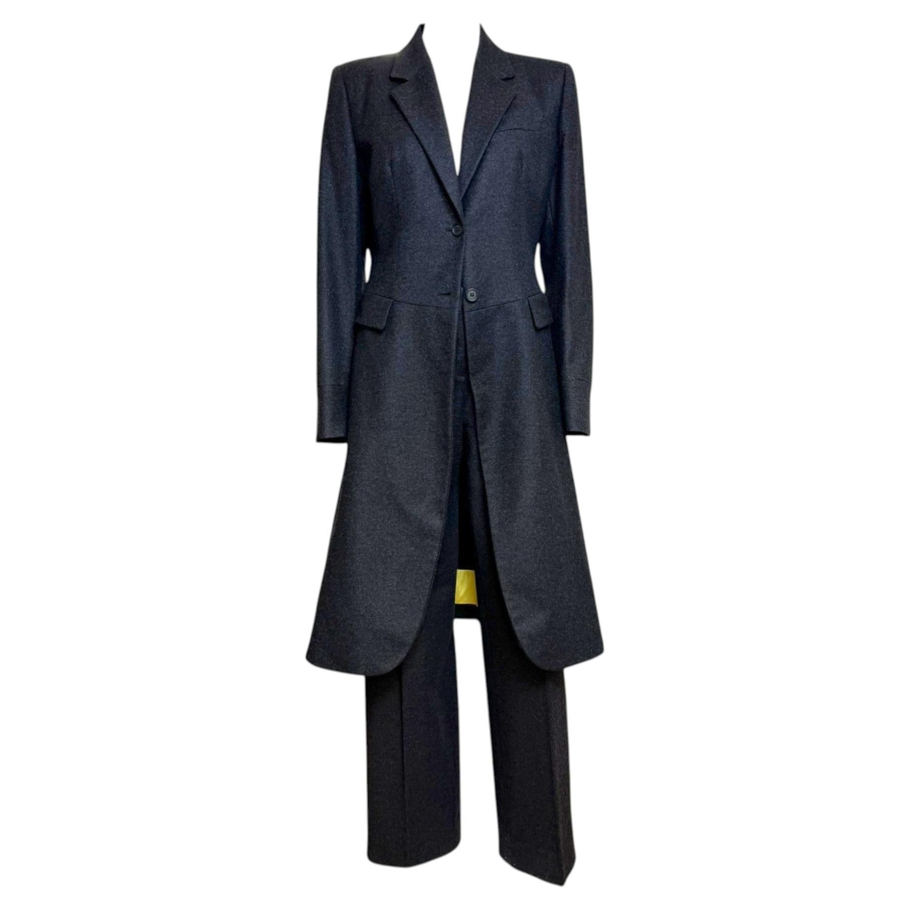 Alexander McQueen F/W 2000 Grey Cashmere Tailcoat Suit Ensemble