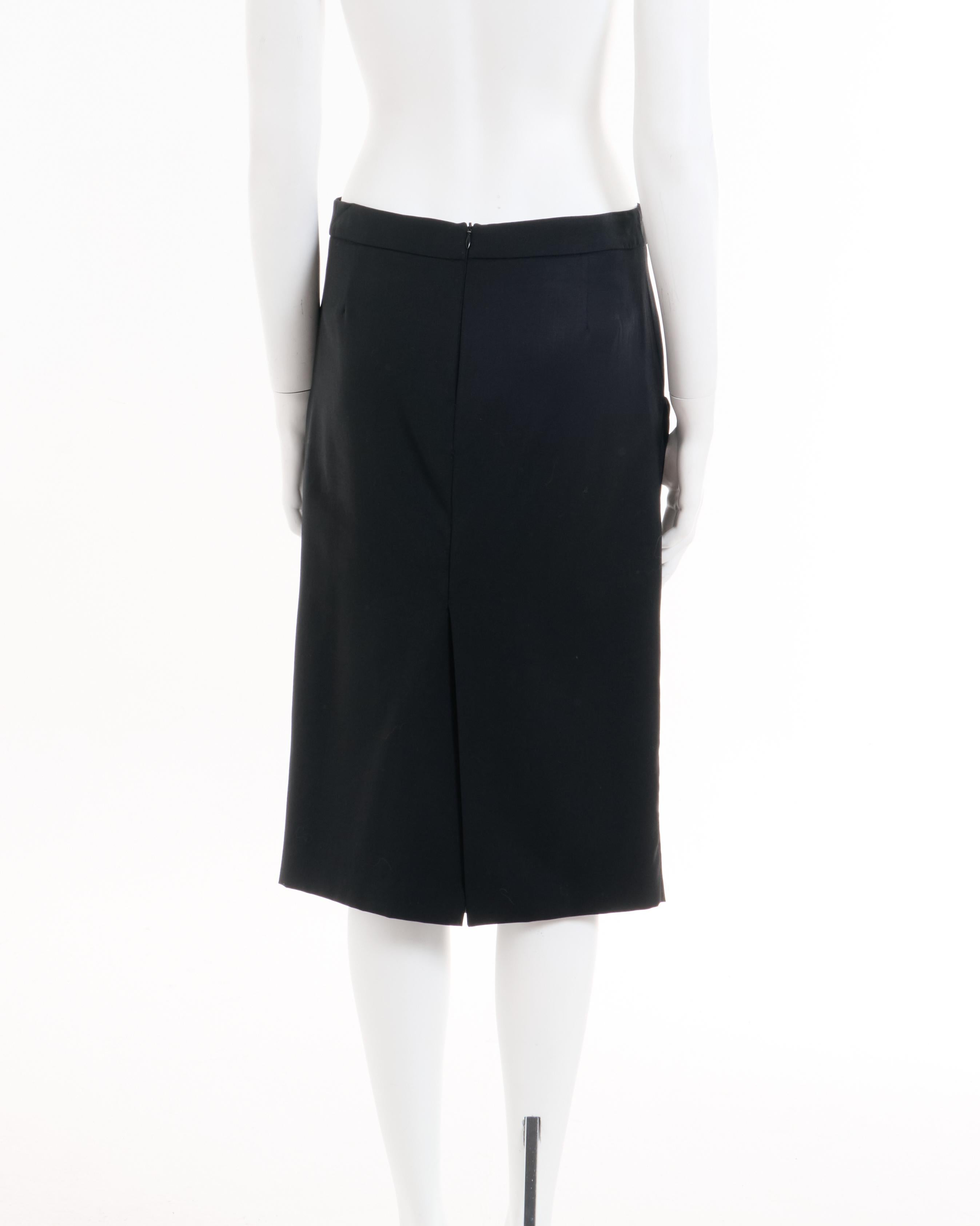 Gray Alexander McQueen F/W 2001 Black Paneled Skirt For Sale