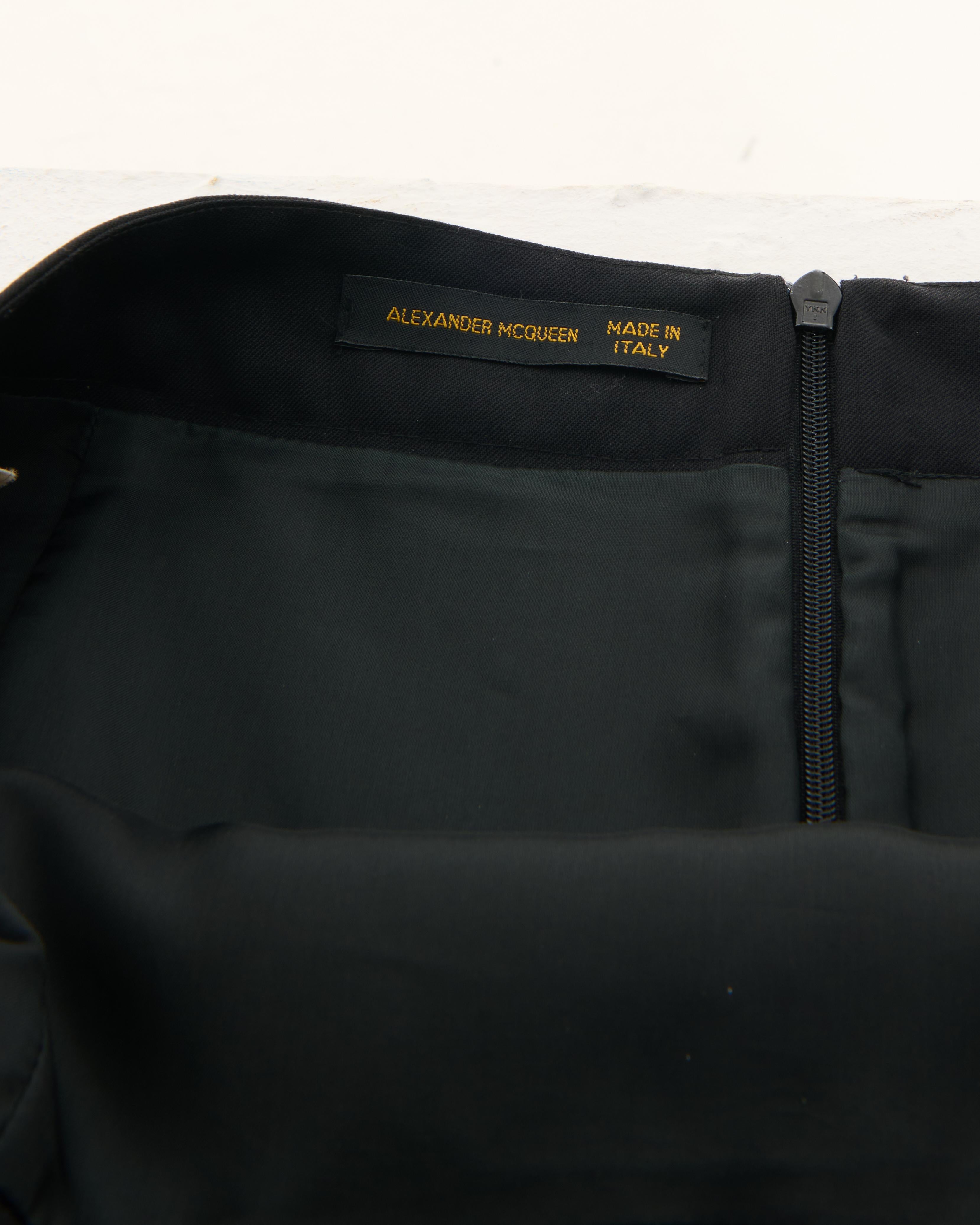Alexander McQueen F/W 2001 Black Paneled Skirt For Sale 1