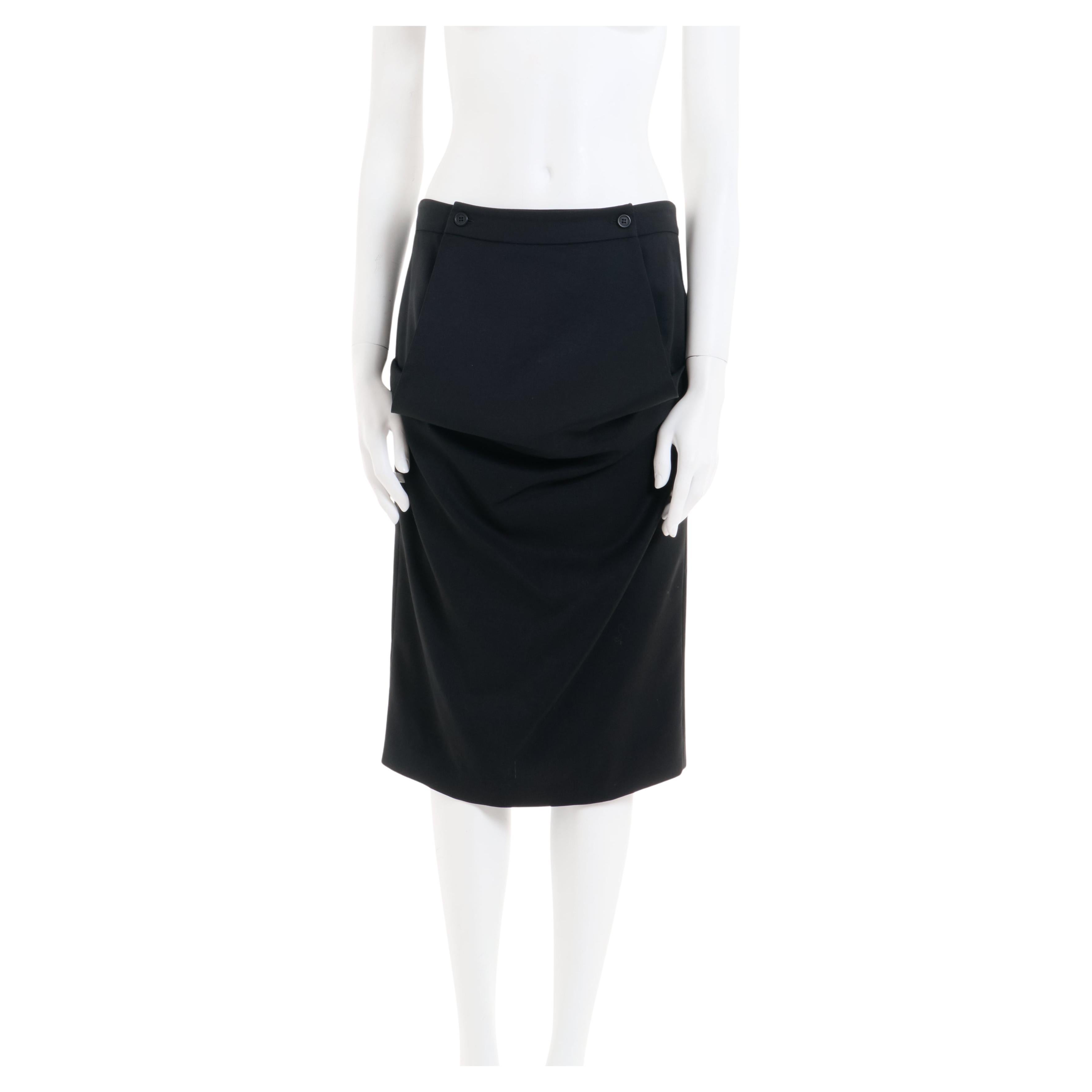 Alexander McQueen F/W 2001 Black Paneled Skirt For Sale