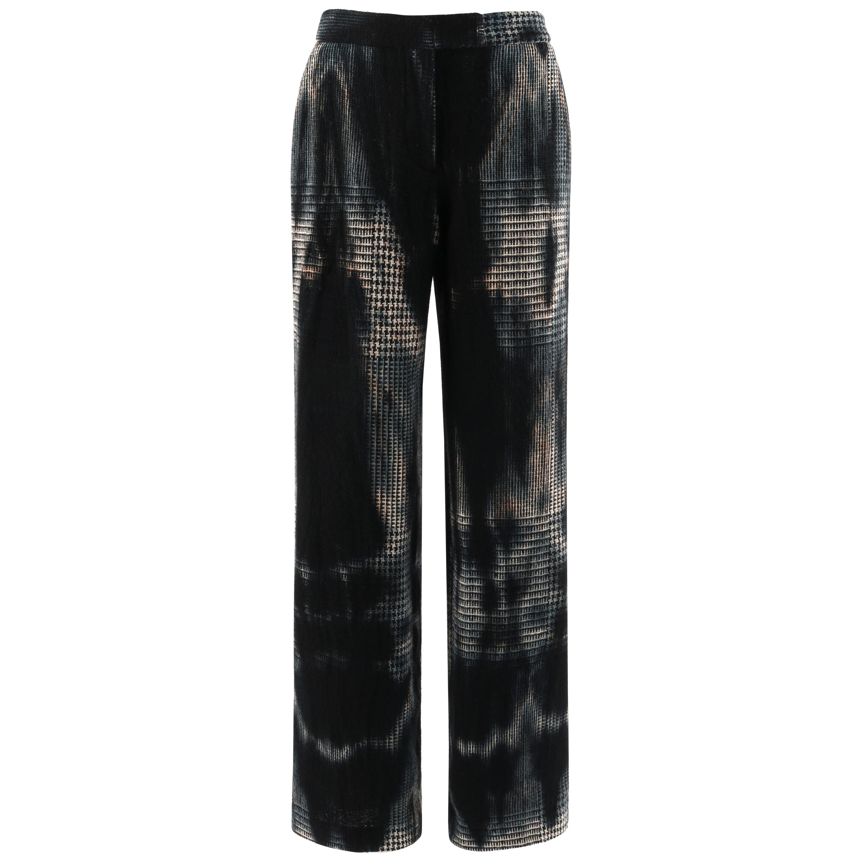 ALEXANDER McQUEEN F/W 2001 "What a Merry-Go-Round" Smoke Houndstooth Knit Pants