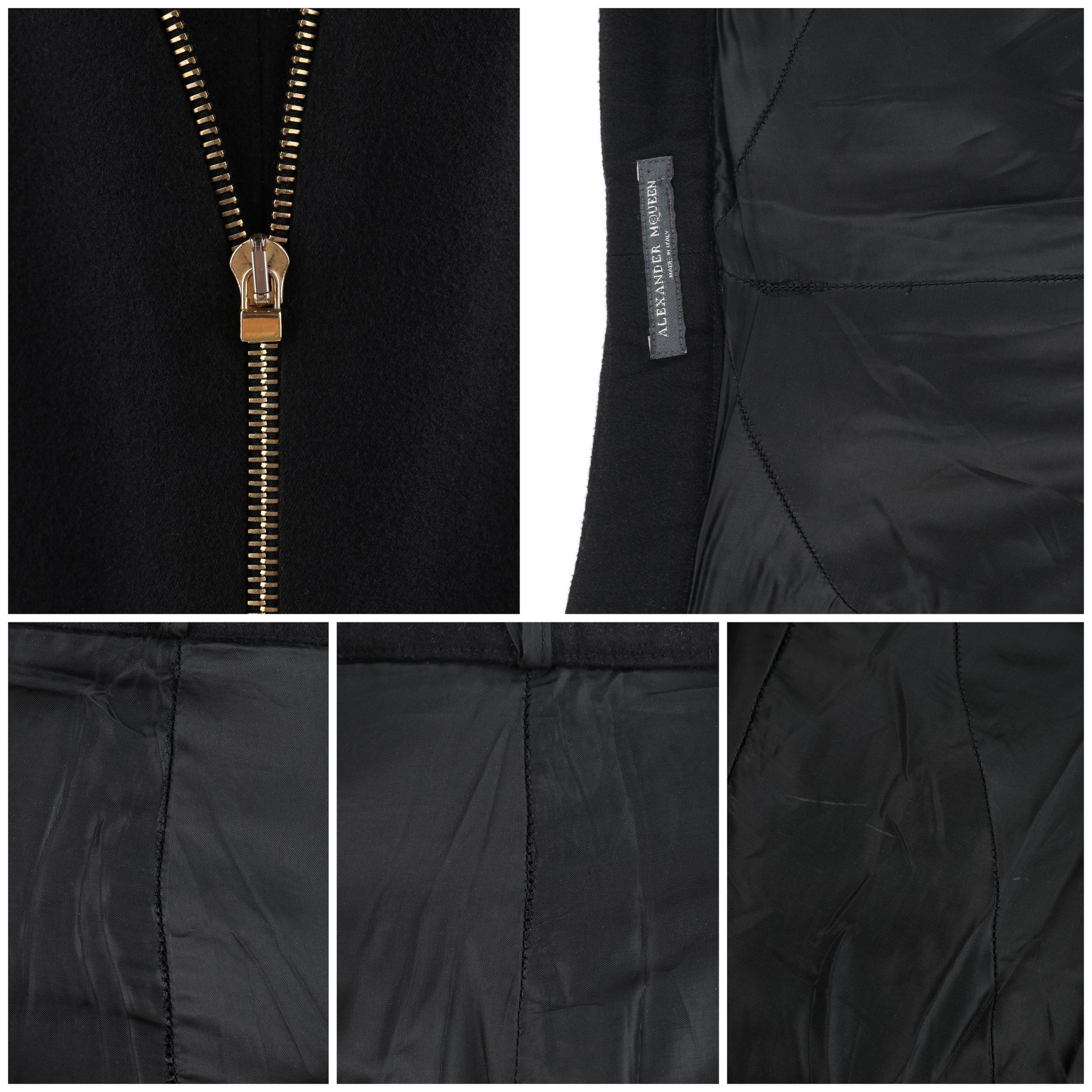 ALEXANDER McQUEEN F/W 2003 “Scanners” Black Gold Full Zipper Side Trouser Pants 3