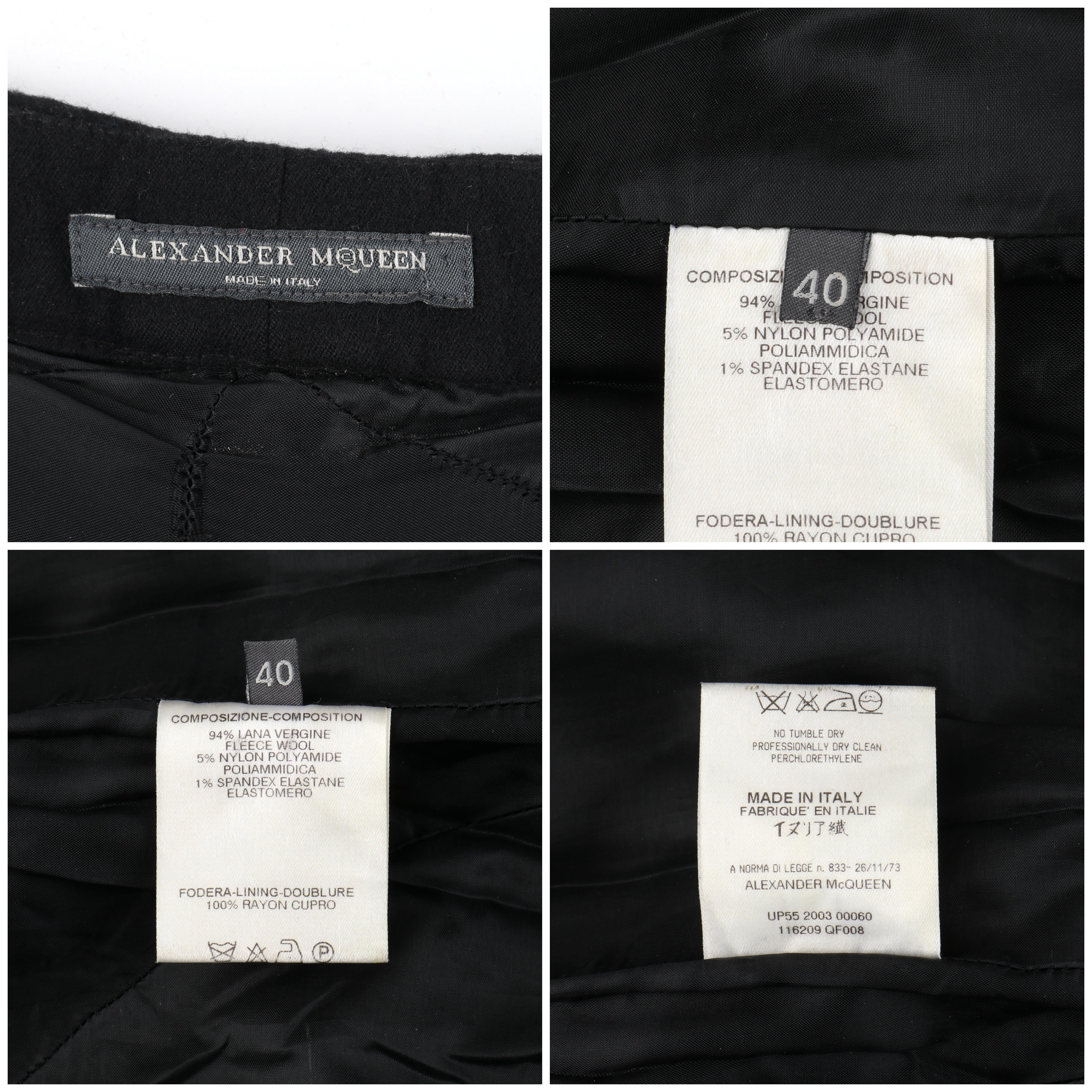 ALEXANDER McQUEEN F/W 2003 “Scanners” Black Gold Full Zipper Side Trouser Pants 2