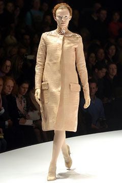 Alexander McQueen F/W 2004 Beige Open-Front Stand-Collar Midi Coat