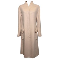 Alexander McQueen F/W 2004 Beige Open-Front Stand-Collar Midi Coat