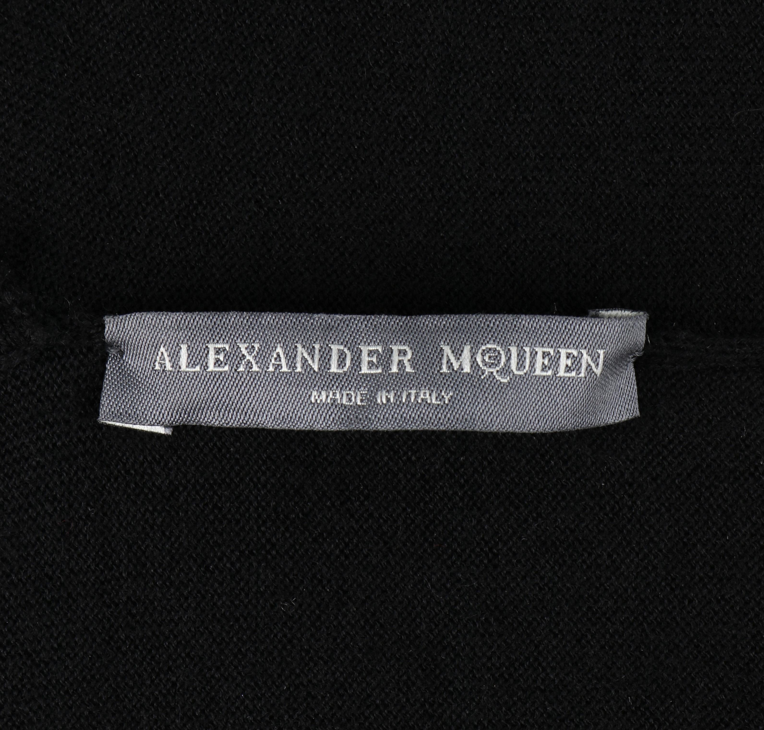 ALEXANDER McQUEEN F/W 2004 Black Knit Draped Open Back Tie Long Sleeve Dress For Sale 6