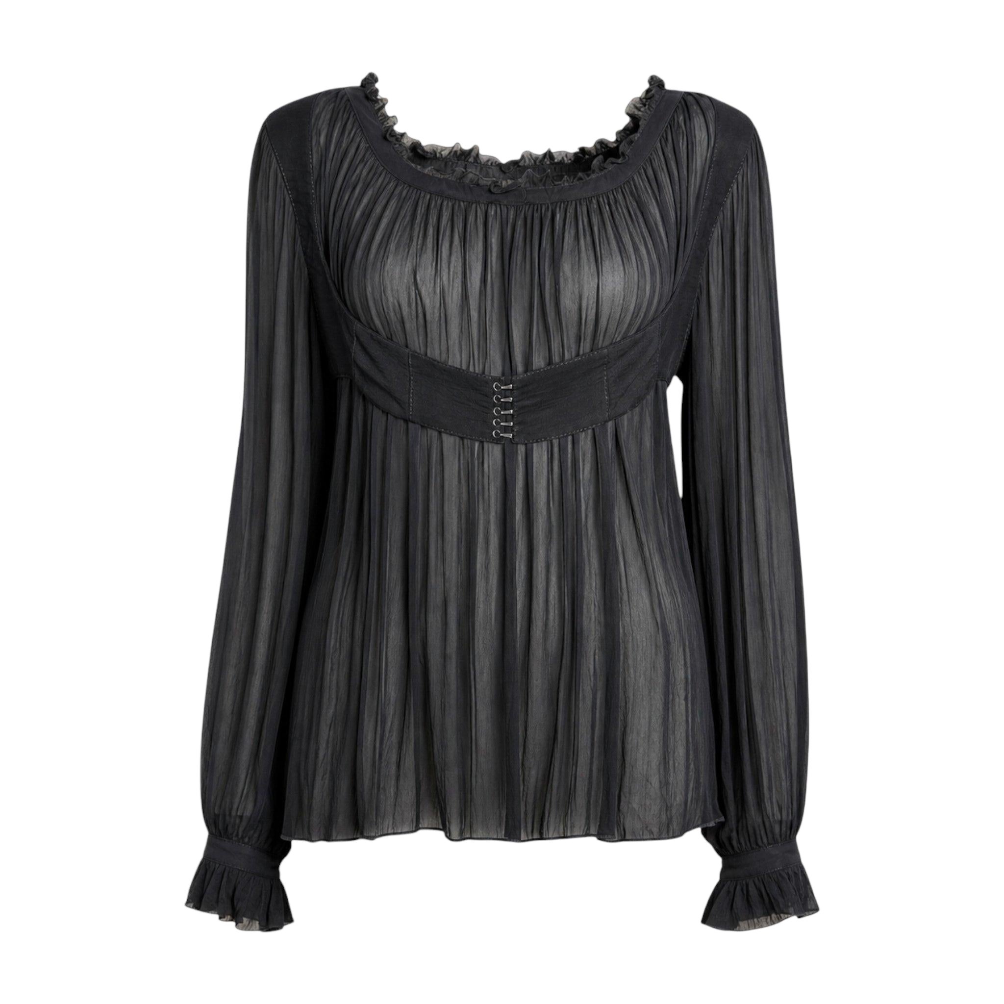 Alexander McQueen F/W 2004 Black Silk Blouse