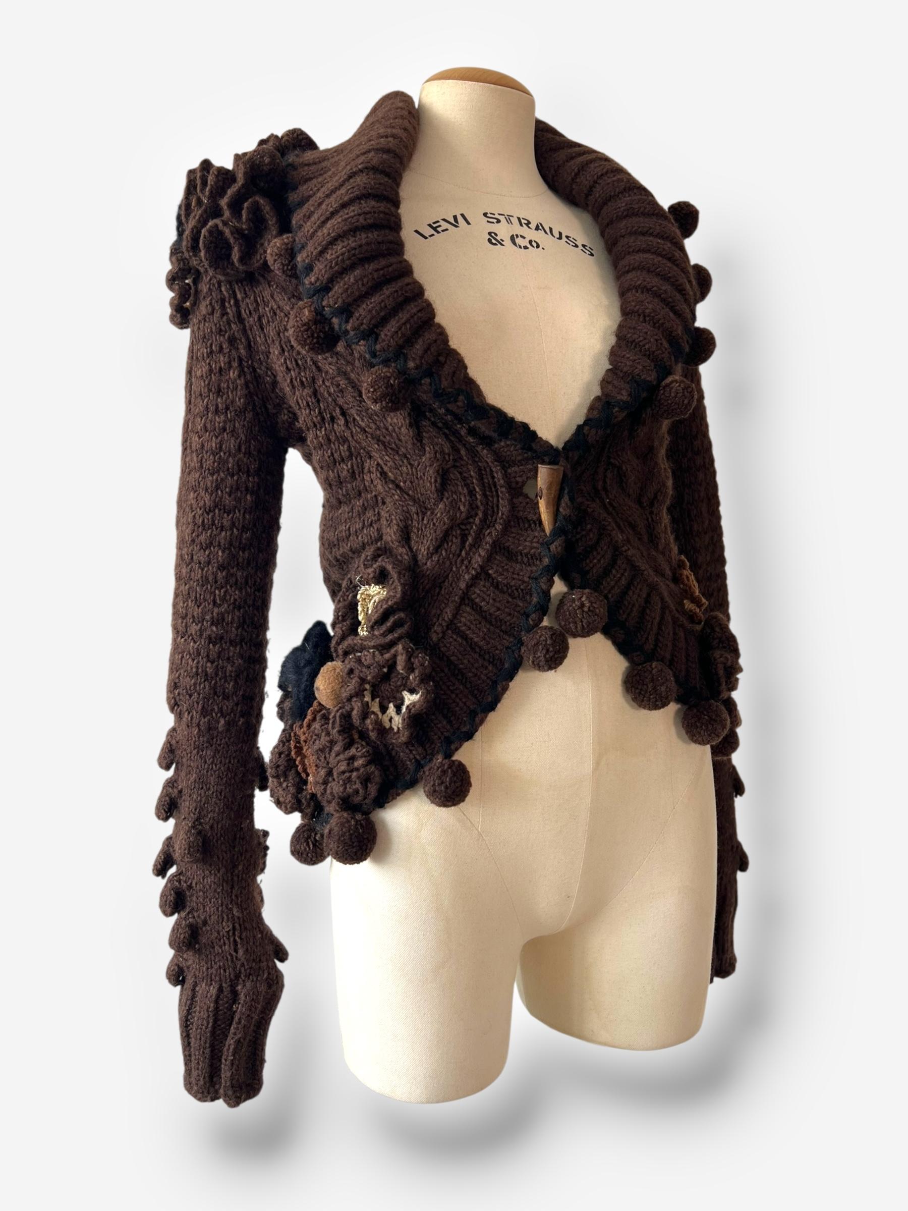 De las mujeres Alexander McQueen F/W 2005 Chaqueta de lana y alpaca marrón en venta