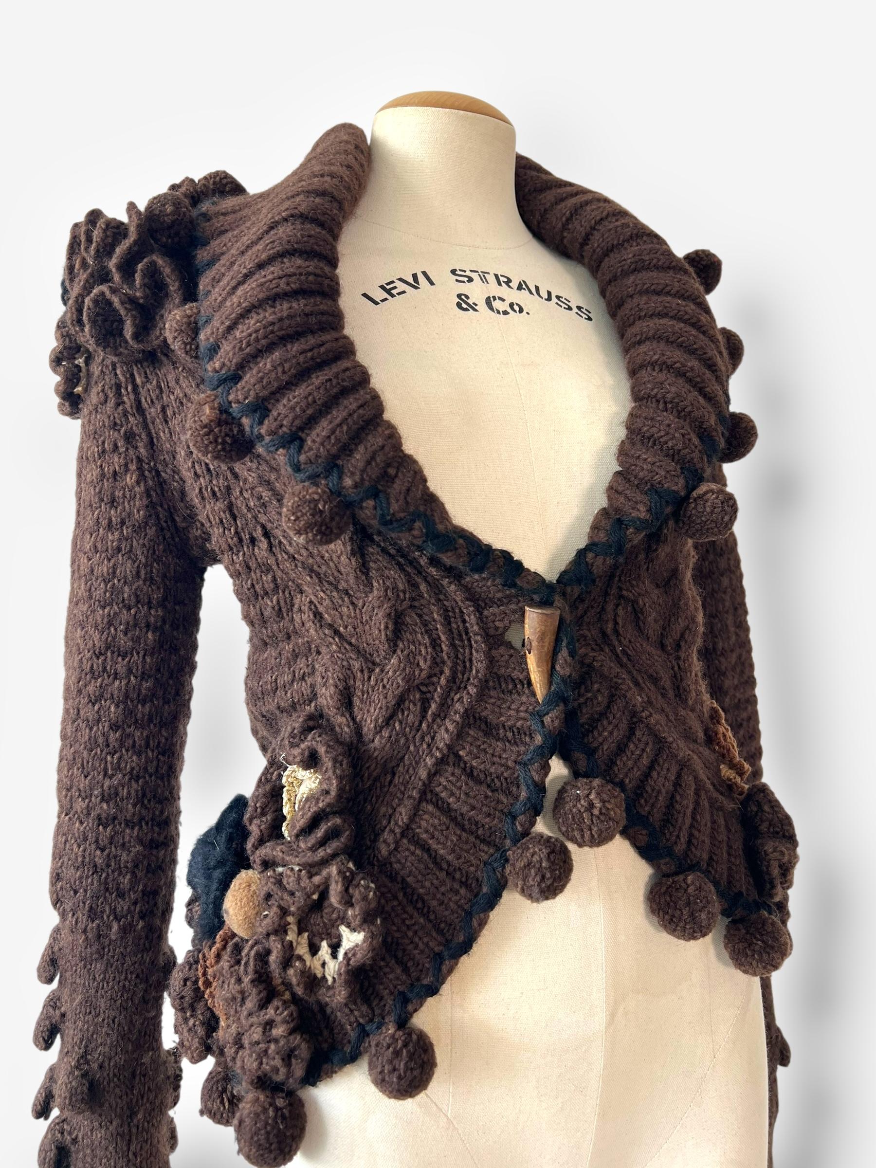 Alexander McQueen F/W 2005 Chaqueta de lana y alpaca marrón en venta 1