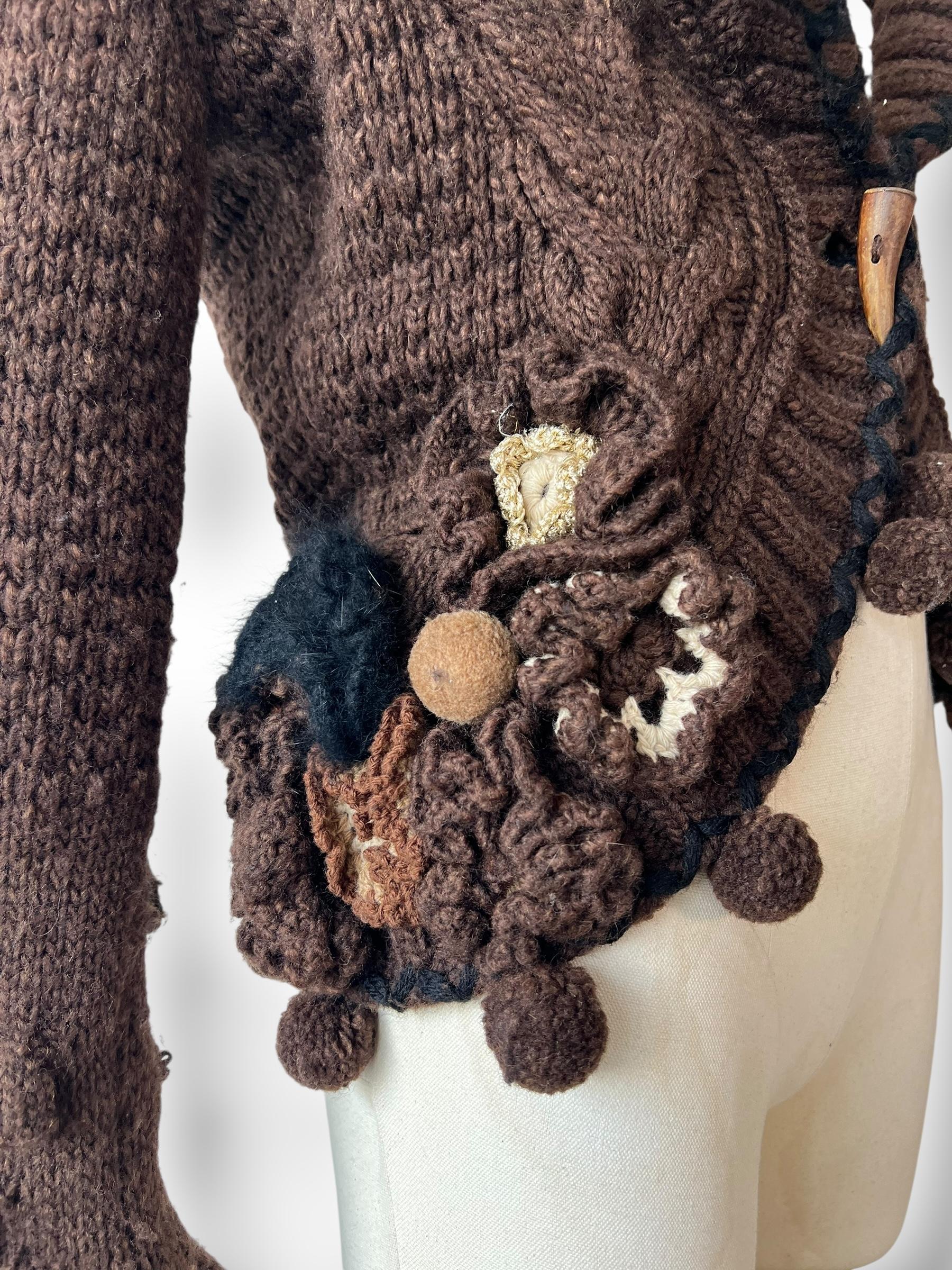 Alexander McQueen F/W 2005 Chaqueta de lana y alpaca marrón en venta 2