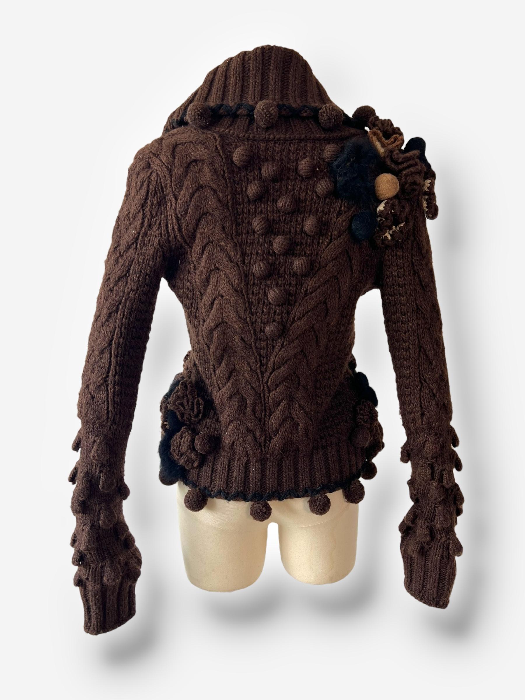 Alexander McQueen F/W 2005 Chaqueta de lana y alpaca marrón en venta 3