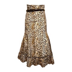 Alexander McQueen F/W 2005 Leopard Print Silk Mermaid Skirt