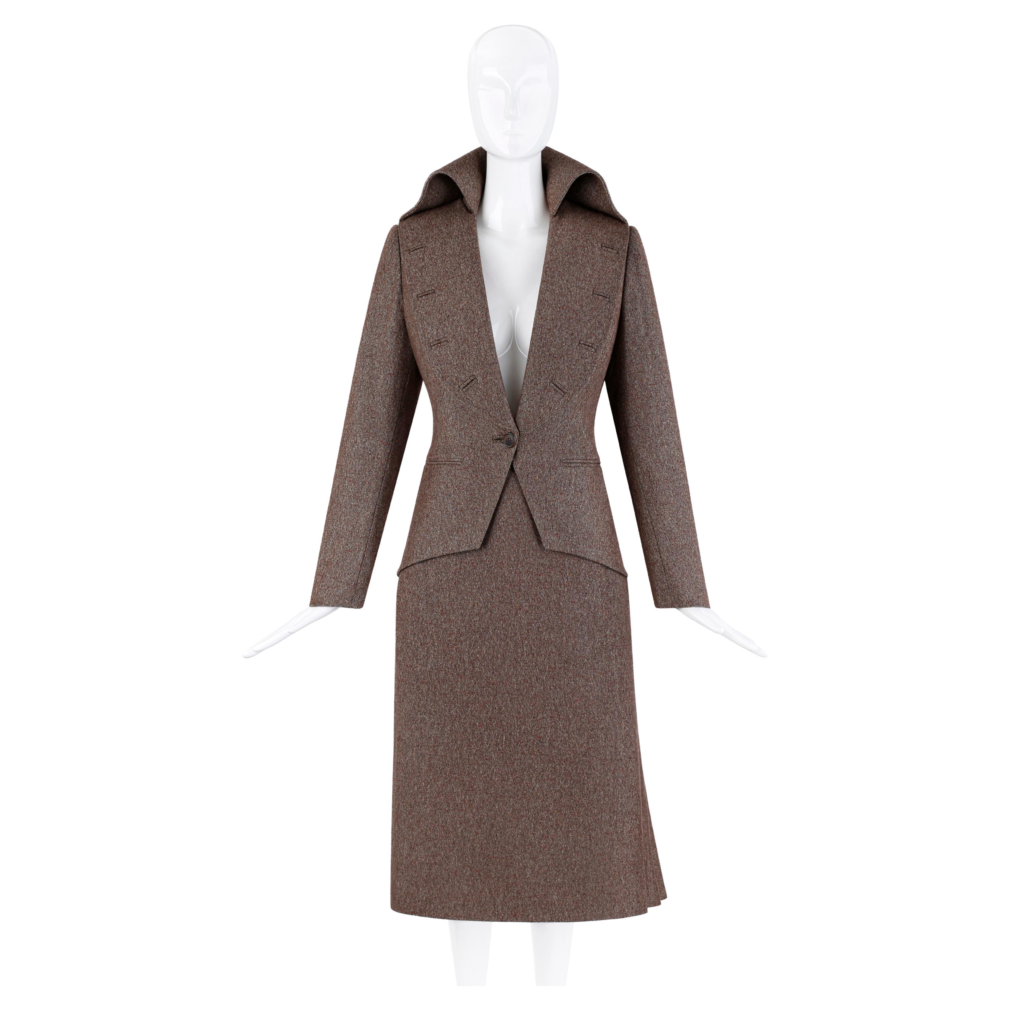 Alexander McQueen F/W 2006 "The Widows Of Culloden" Wool Jacket & Skirt Suit Set For Sale