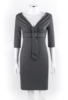 ALEXANDER McQUEEN F/W 2006 “Widows Of Culloden” Gray Bow Empire Sheath Dress