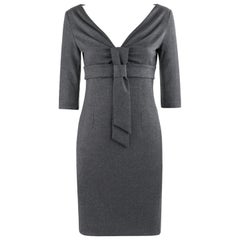 ALEXANDER McQUEEN F/W 2006 "Widows Of Culloden" Vestido de tubo imperio con lazo gris