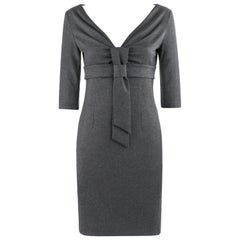  ALEXANDER McQUEEN F/W 2006 “Widows Of Culloden” Gray Bow Empire Sheath Dress