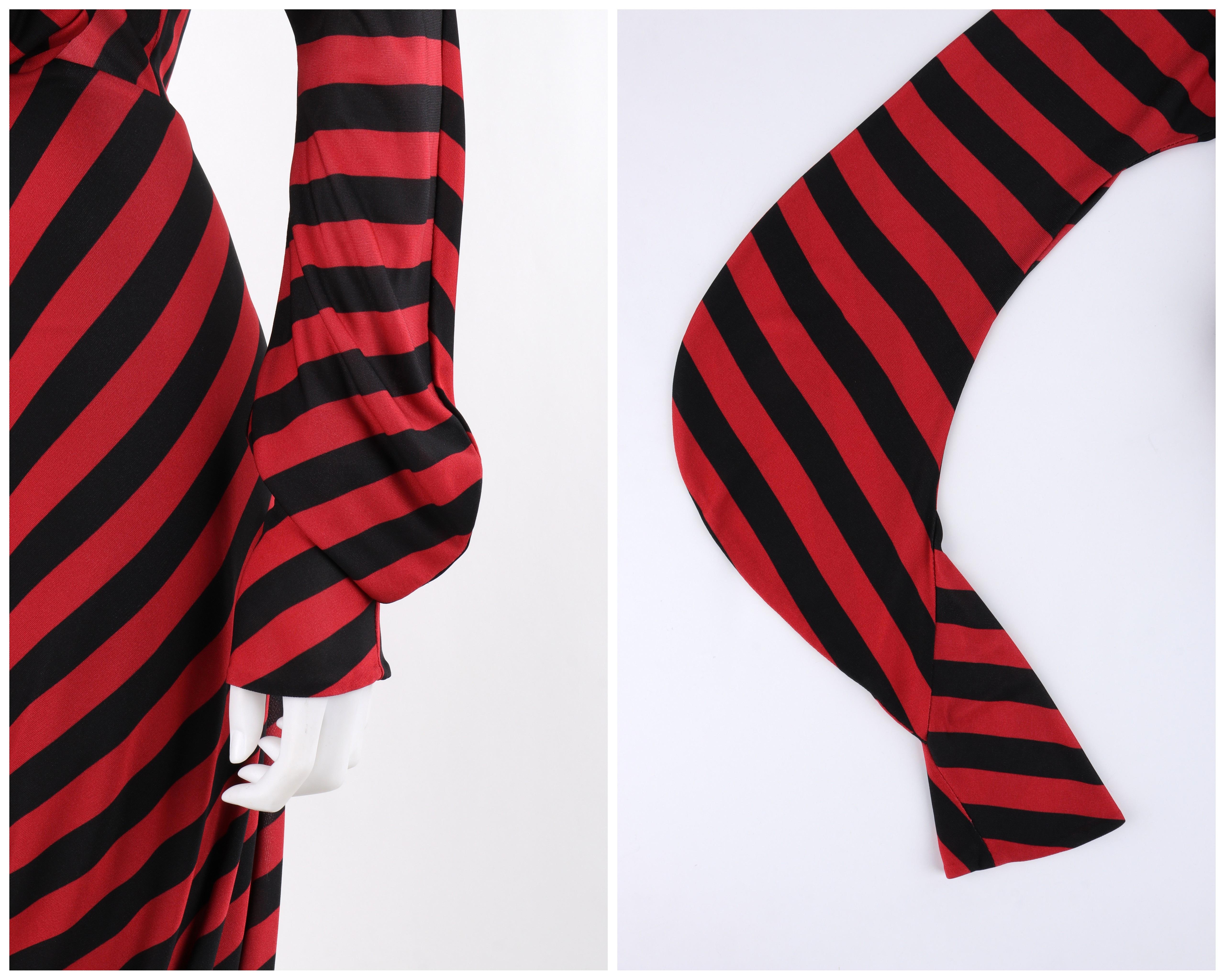 ALEXANDER McQUEEN F/W 2009 “The Horn of Plenty” Red Black Chevron Ruched Dress For Sale 3