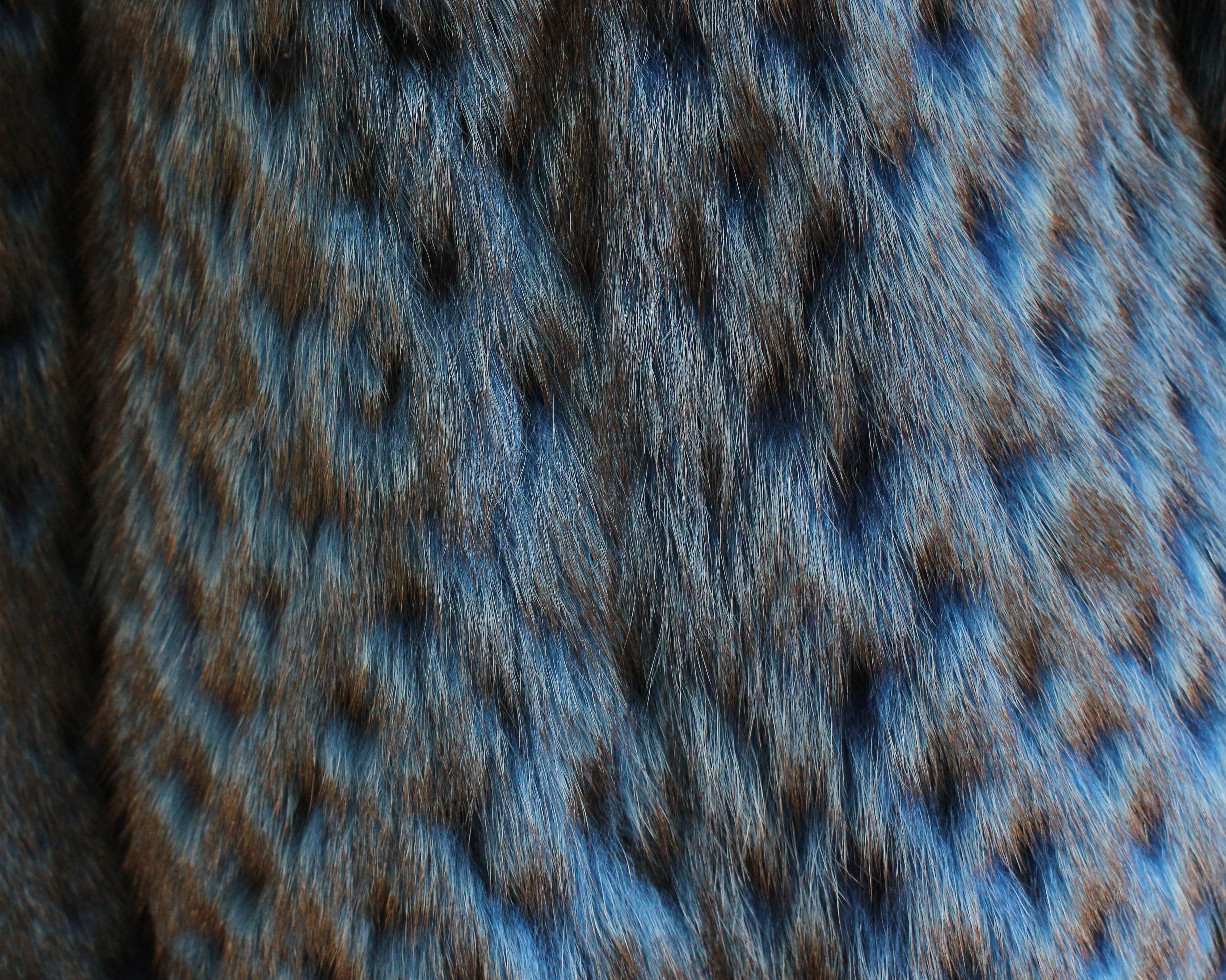 Alexander McQueen A/I07 'In memoria di Elizabeth Howe' Cappotto di pelliccia di marmotta blu in vendita 11