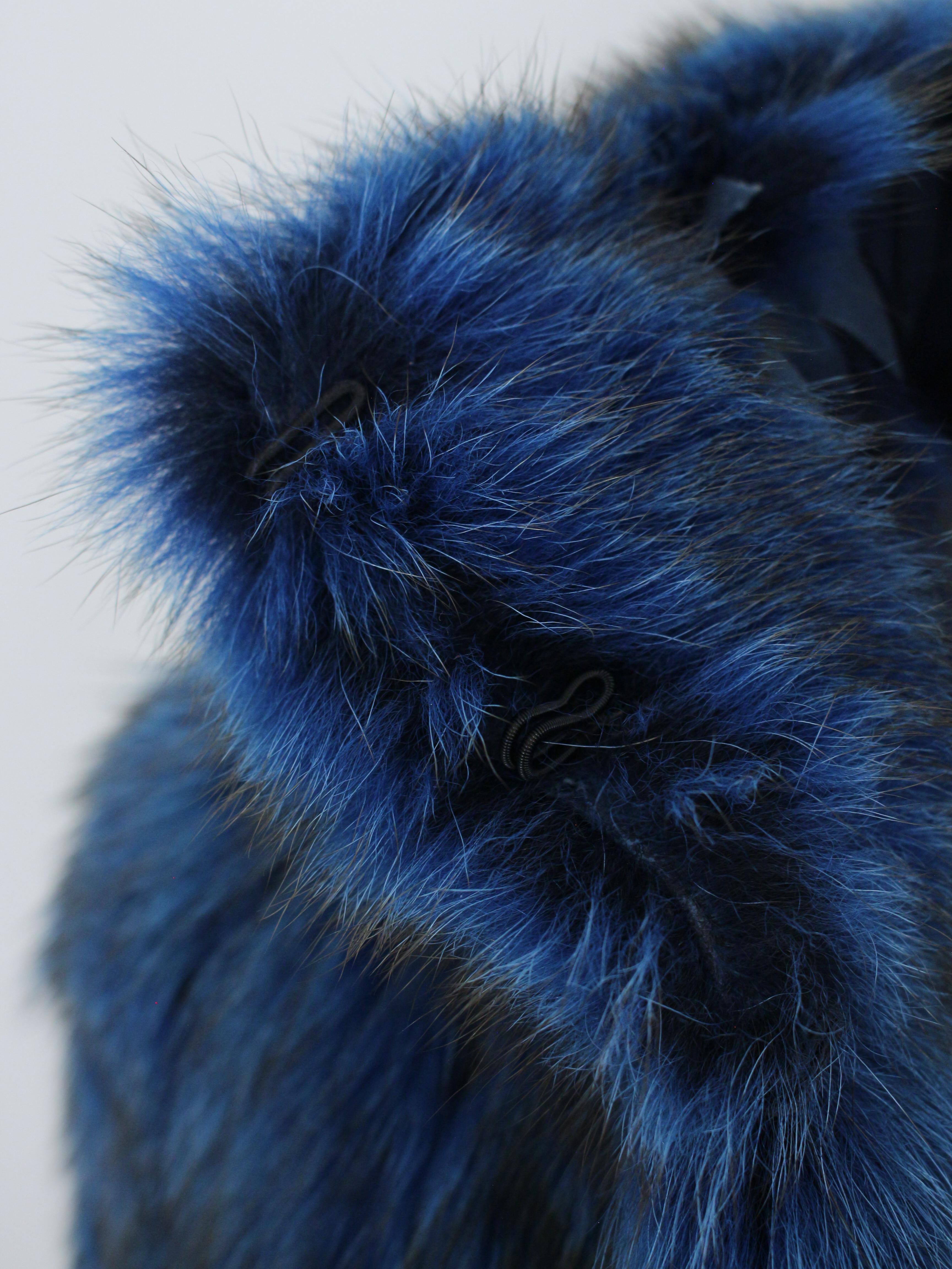 Alexander McQueen A/I07 'In memoria di Elizabeth Howe' Cappotto di pelliccia di marmotta blu in vendita 13
