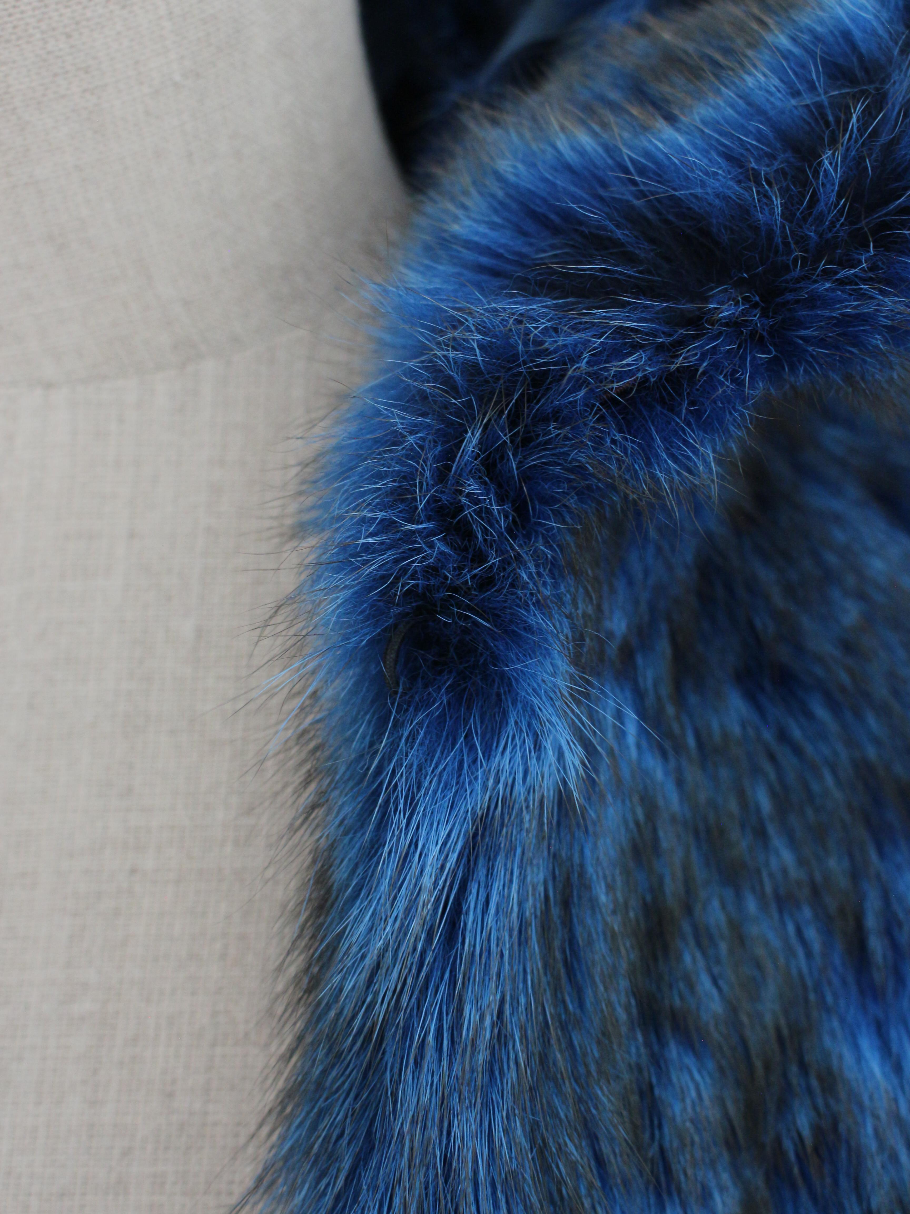 Alexander McQueen A/I07 'In memoria di Elizabeth Howe' Cappotto di pelliccia di marmotta blu in vendita 14