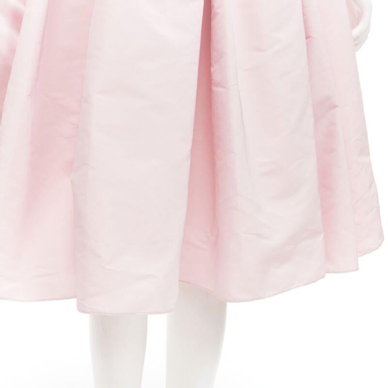ALEXANDER MCQUEEN faille light pink ballon sleeve technical dress IT38 XS For Sale 5