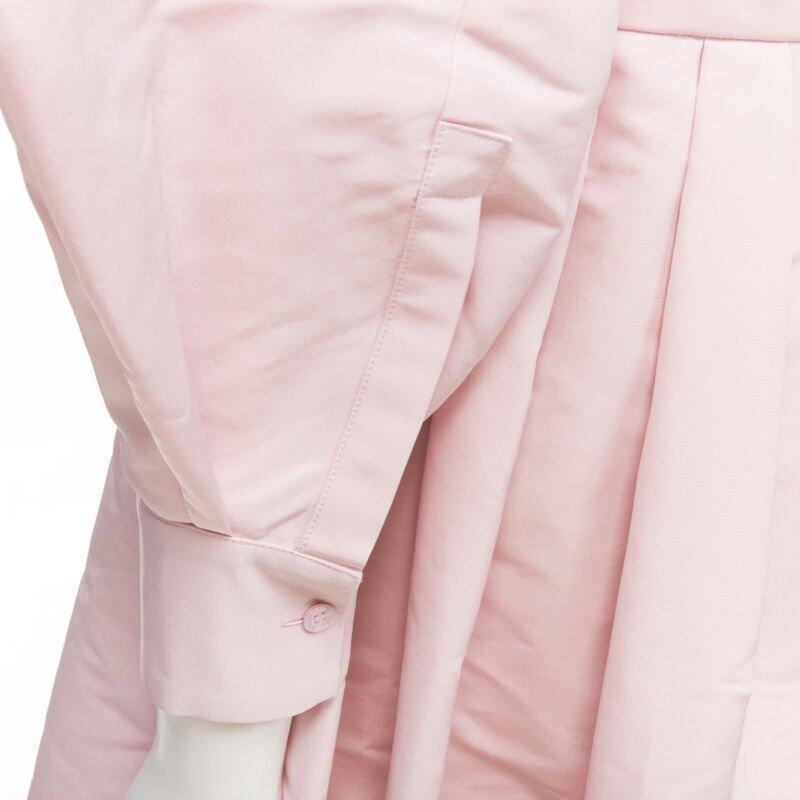 ALEXANDER MCQUEEN faille light pink ballon sleeve technical dress IT38 XS For Sale 2