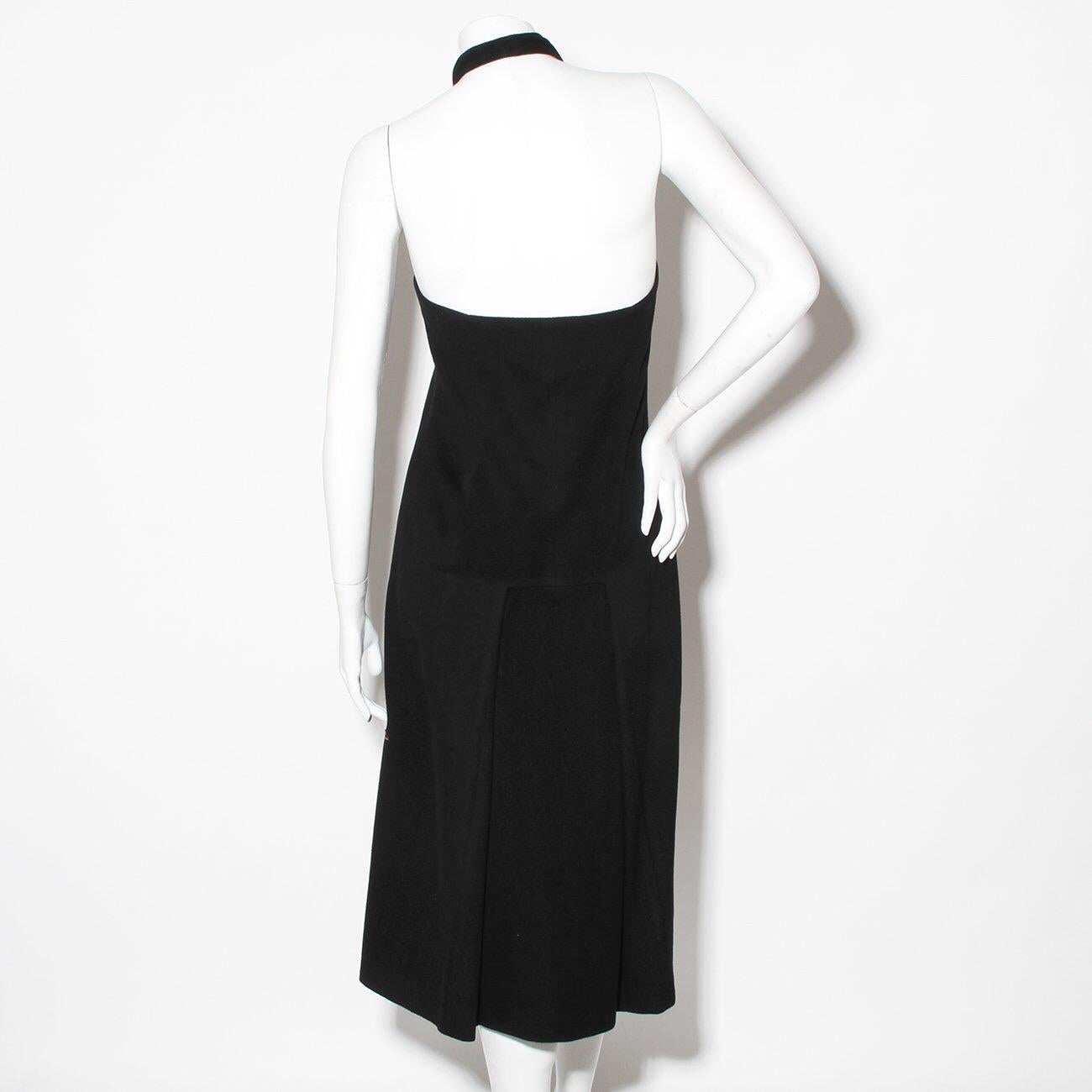 Black Alexander McQueen Fall 1998 “Joan Collection”Cashmere Beaded Halter Dress