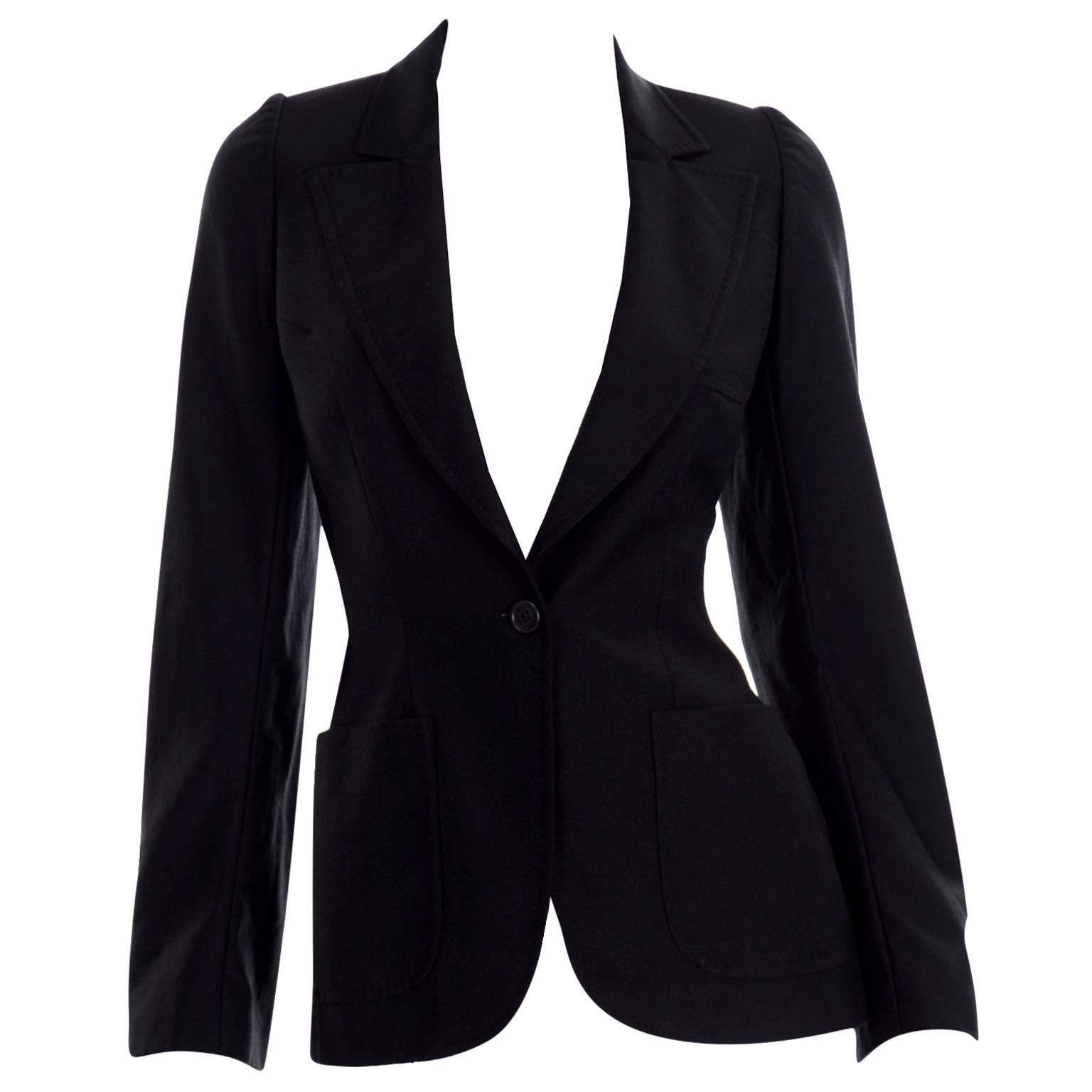 Alexander McQueen - Veste blazer noire avec manches bouffantes, défilé Eshu, automne 2000 en vente