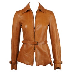 Alexander McQueen Herbst 2003 Honig Lederjacke - Seltenes Archivstück IT42 Alexander McQueen Herbst 2003 Honig Lederjacke - Seltenes Archivstück IT42