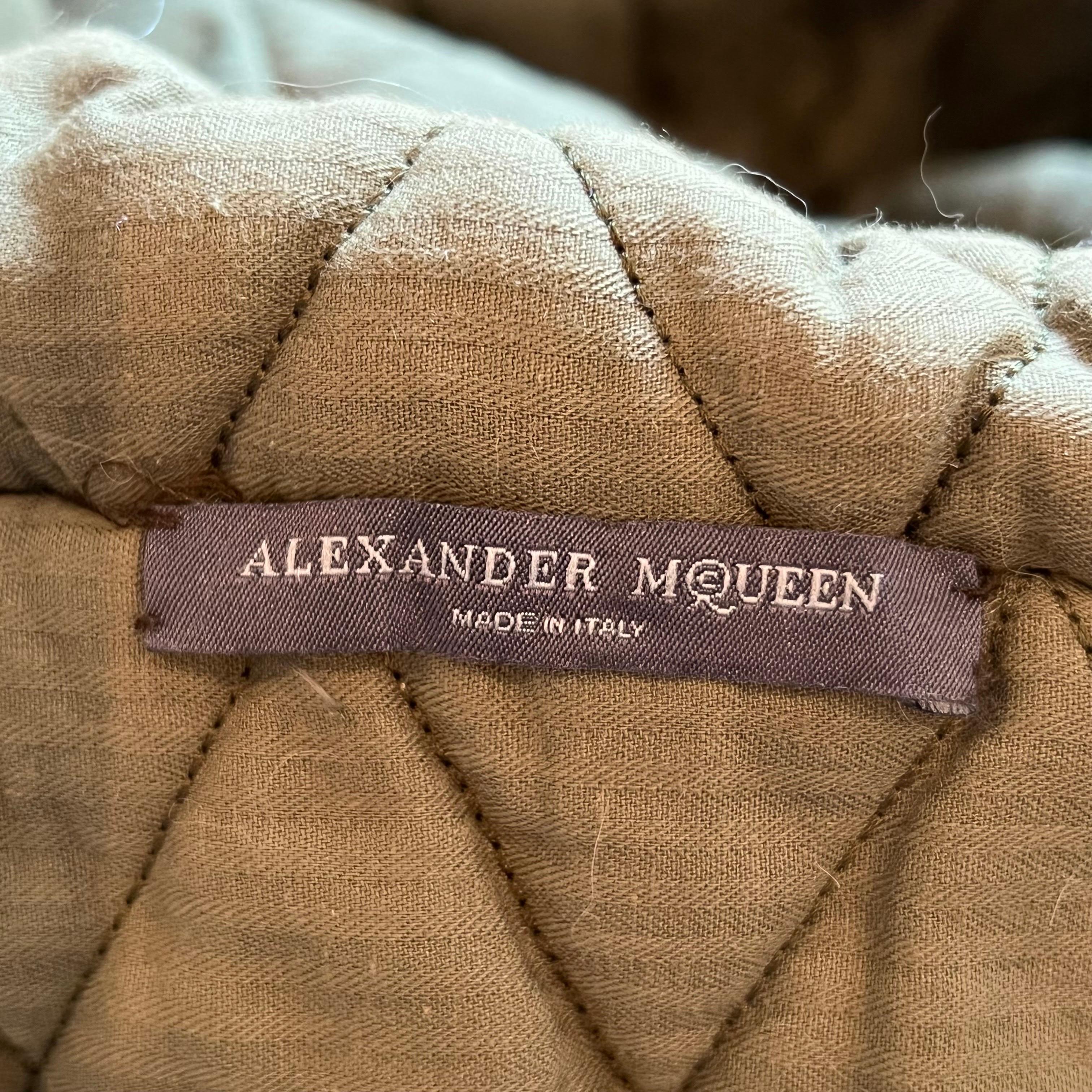 Alexander McQueen Fall 2003 Khaki Fur Cuff Jacket 1