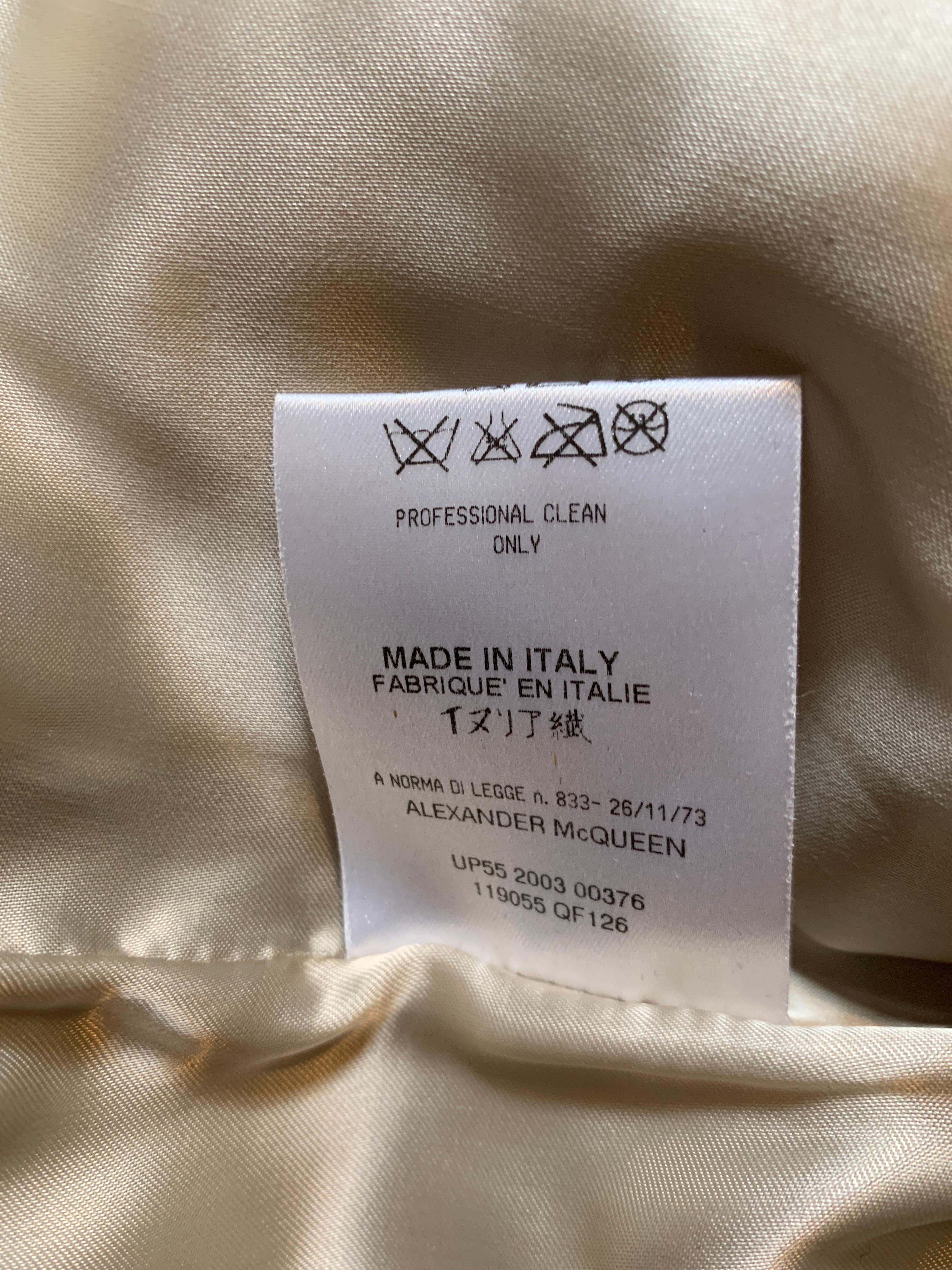 Alexander Mcqueen Herbst 2003 Laufsteg Grün Gold Brokat gesteppte Jacke 4