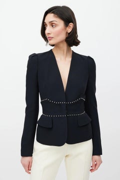 Alexander McQueen Fall 2013 Pearl Trimmed Jacket Blazer