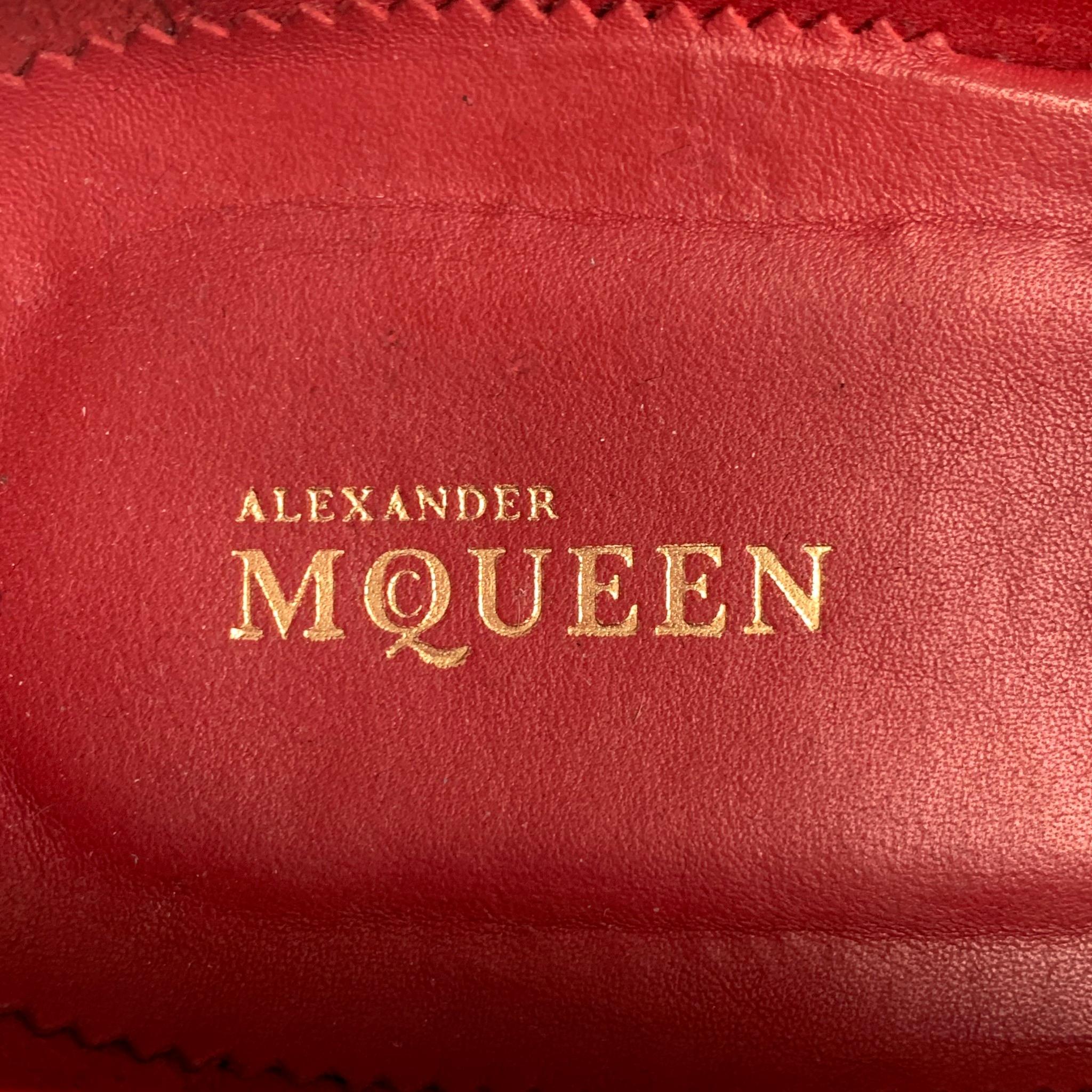 ALEXANDER MCQUEEN Fall 2013 Size 12 Red White Blue Woven Stained Glass Loafers In Excellent Condition In San Francisco, CA