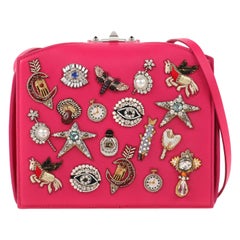 ALEXANDER McQUEEN Fall 2016 Hot Pink Leather "The Obsession Box" Shoulder Bag