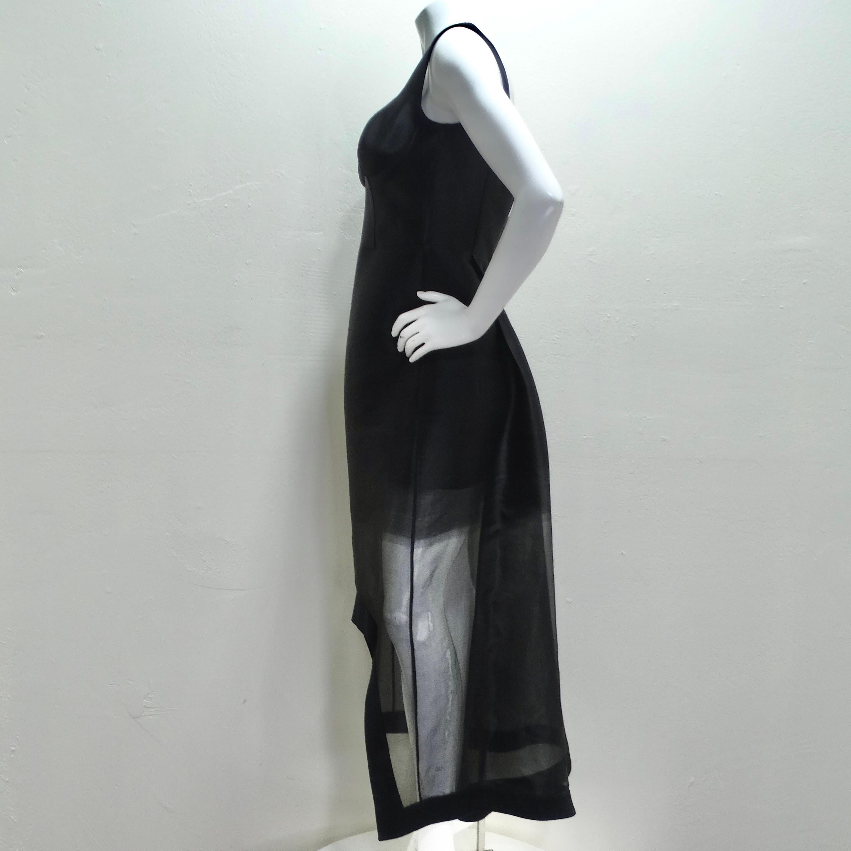 Alexander McQueen Fall 2020 Sheer Gradient Black Maxi Dress 6