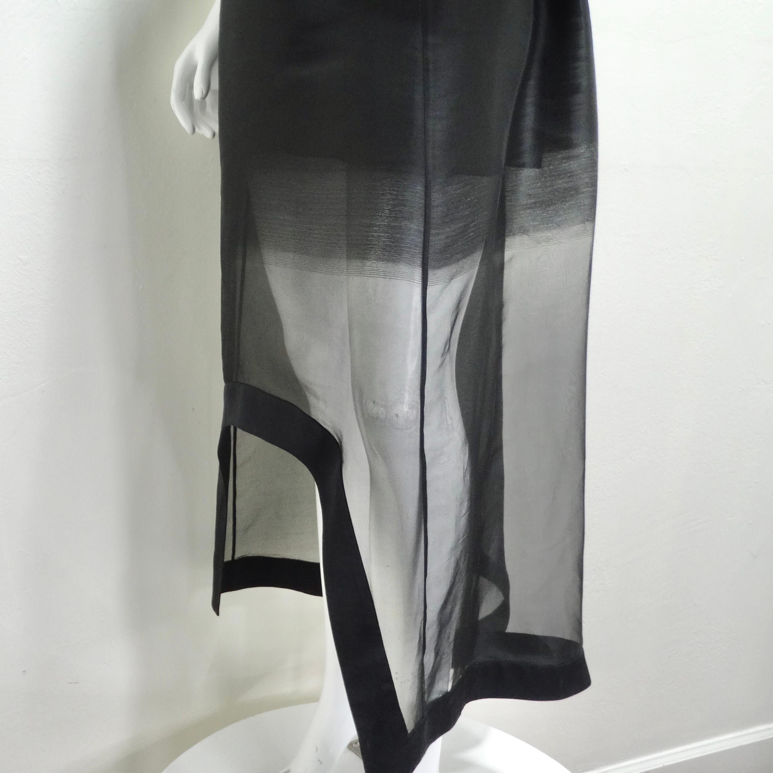 Alexander McQueen Fall 2020 Sheer Gradient Black Maxi Dress 7