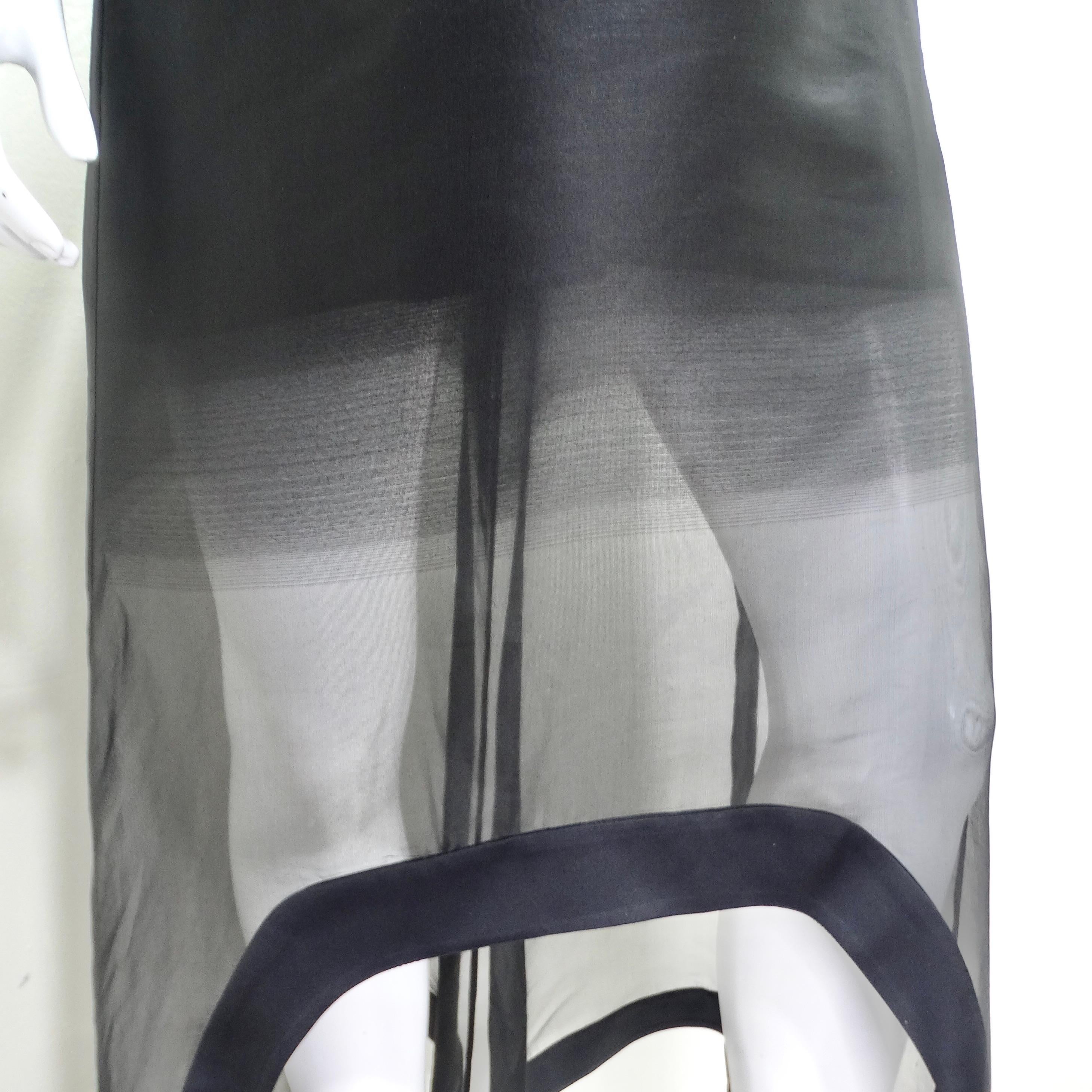 Alexander McQueen Fall 2020 Sheer Gradient Black Maxi Dress In Excellent Condition In Scottsdale, AZ