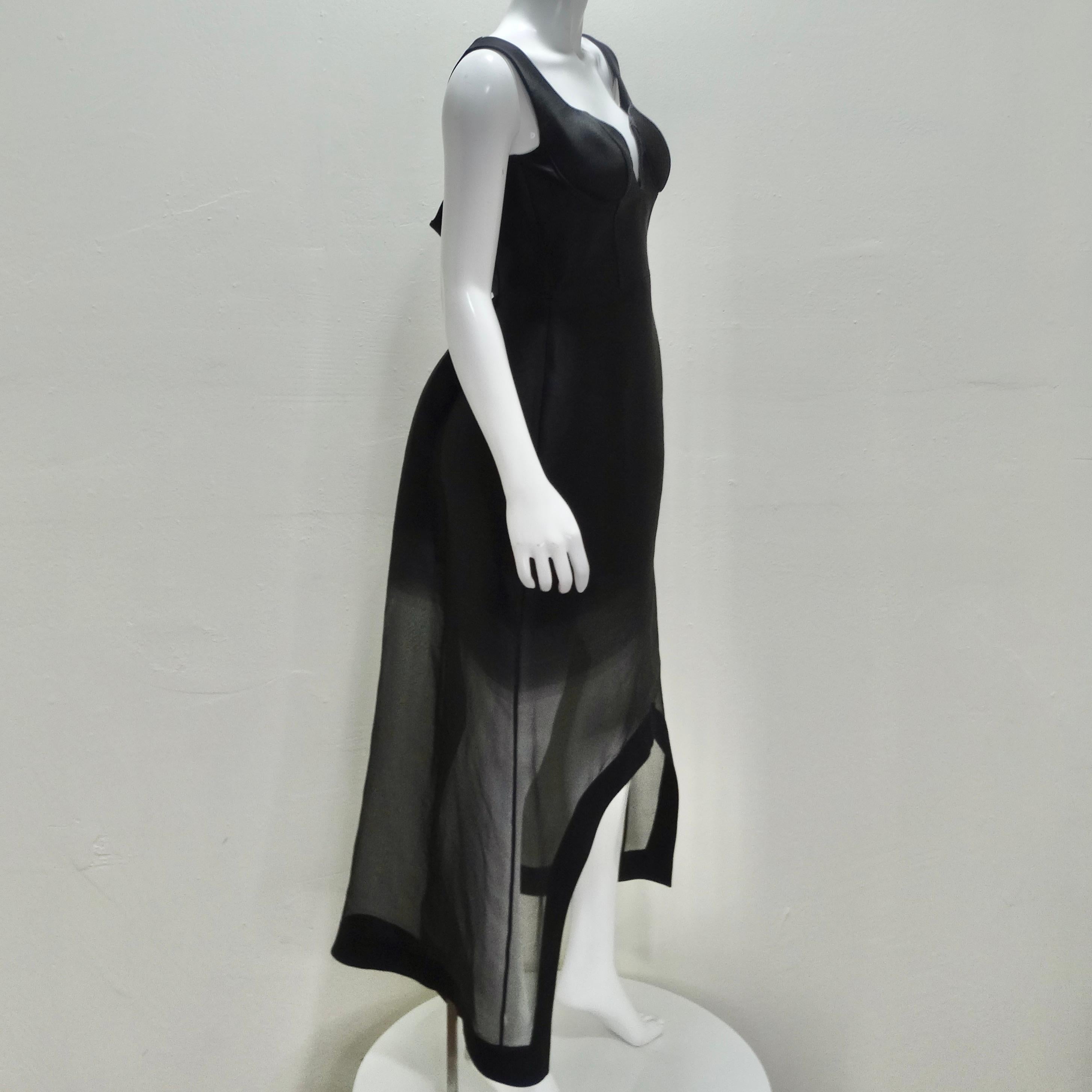 Alexander McQueen Fall 2020 Sheer Gradient Black Maxi Dress 2