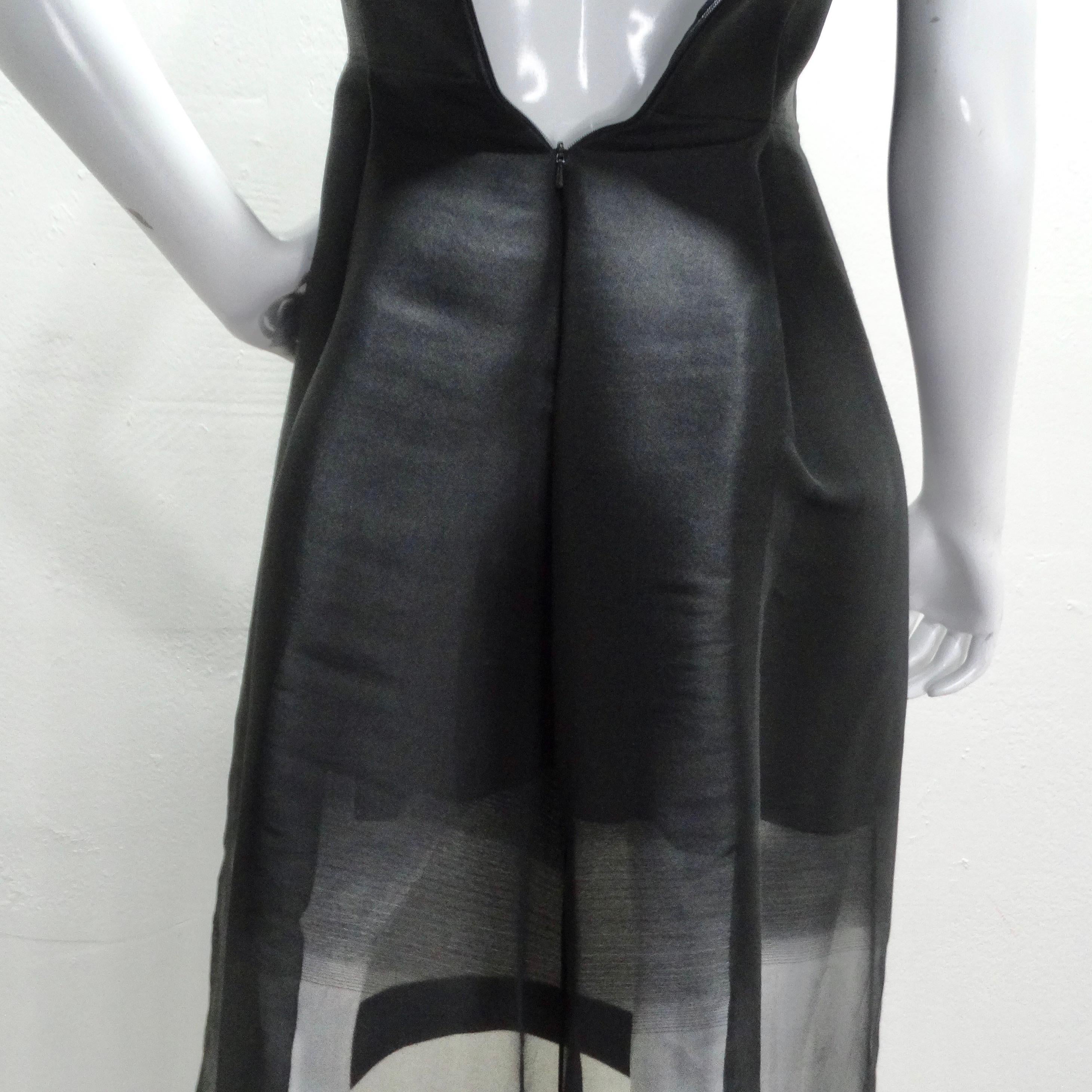 Alexander McQueen Fall 2020 Sheer Gradient Black Maxi Dress 4