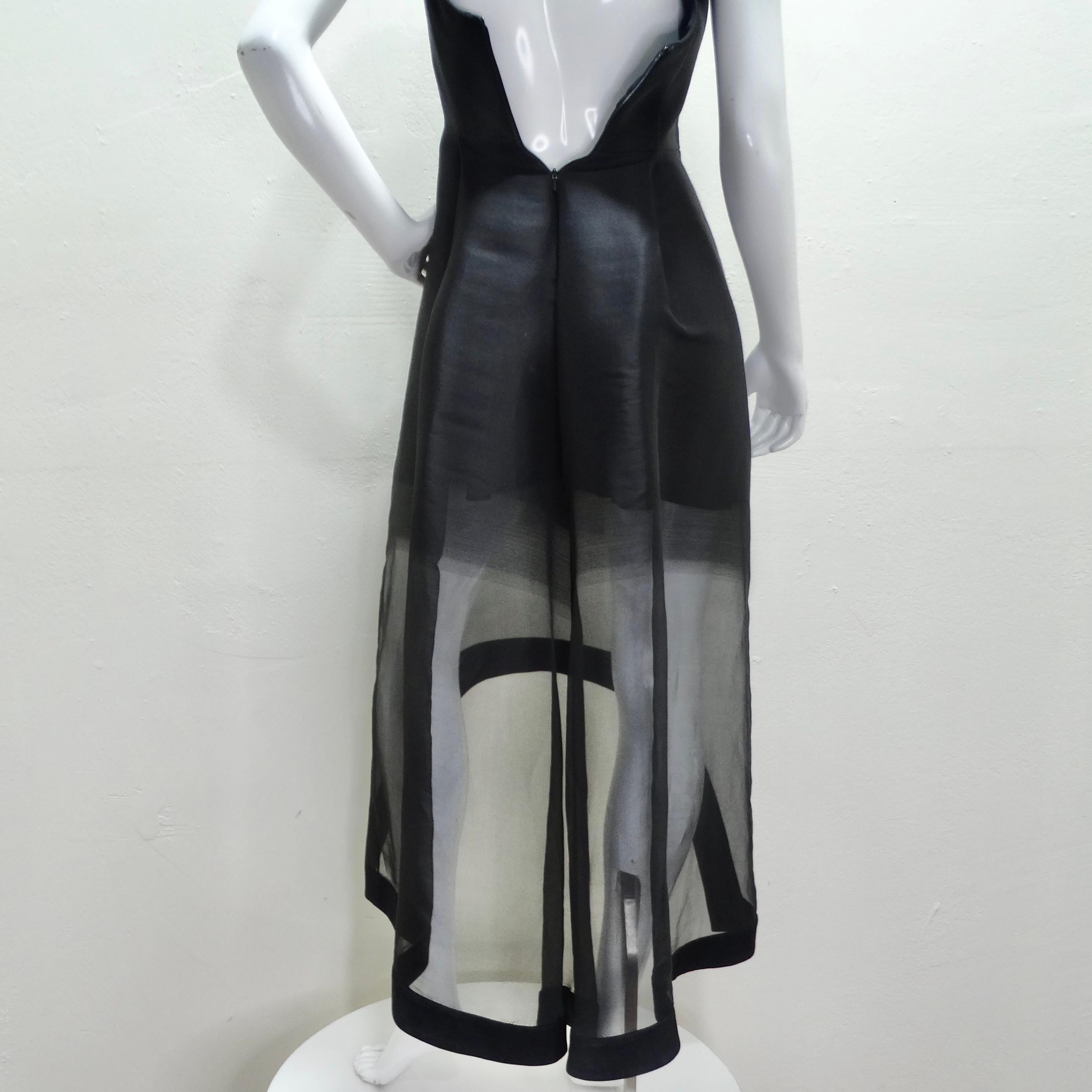 Alexander McQueen Fall 2020 Sheer Gradient Black Maxi Dress 5