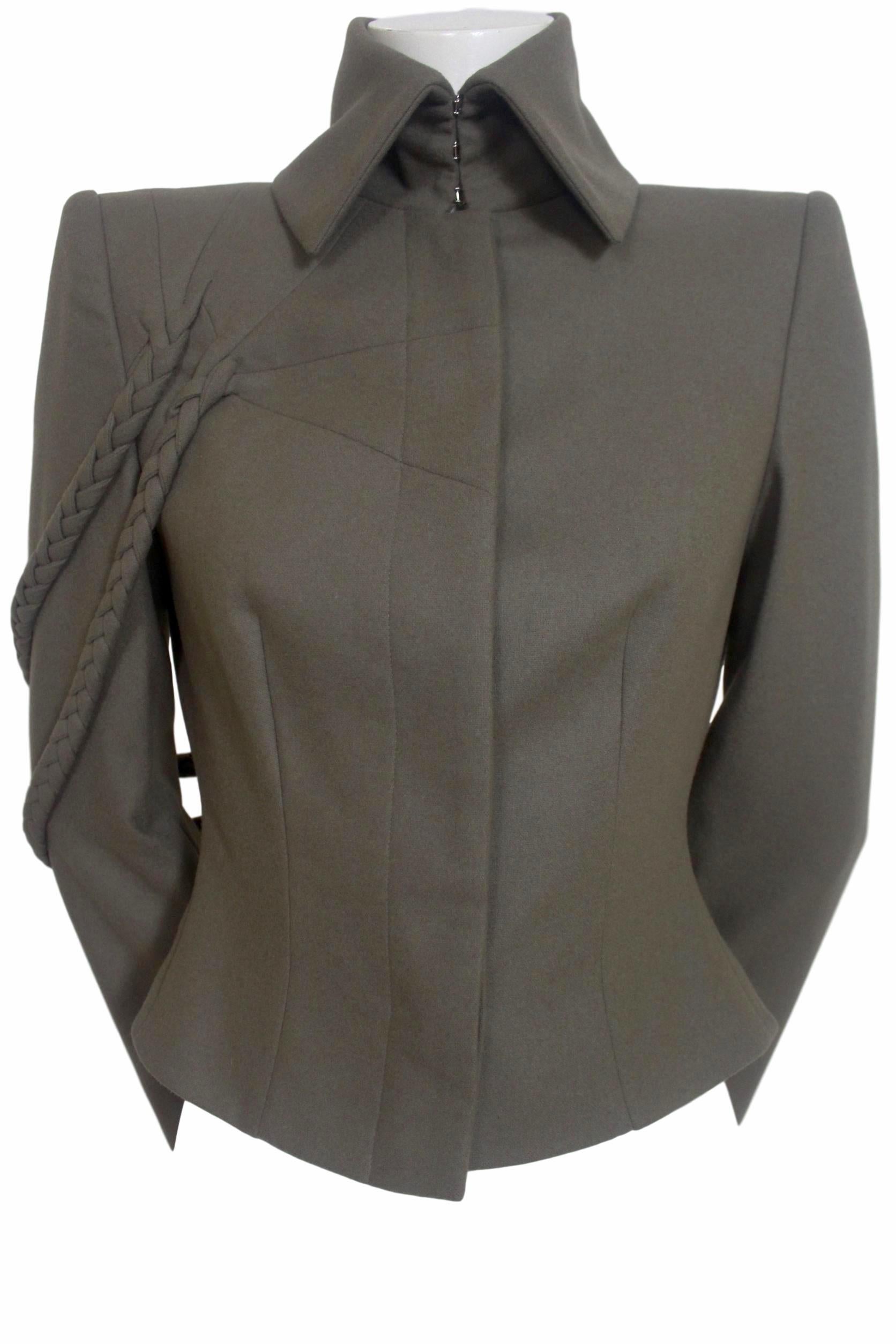 Alexander McQueen Herbst/Winter 2001 Militärische geflochtene Jacke, neu mit Etiketten im Angebot 6