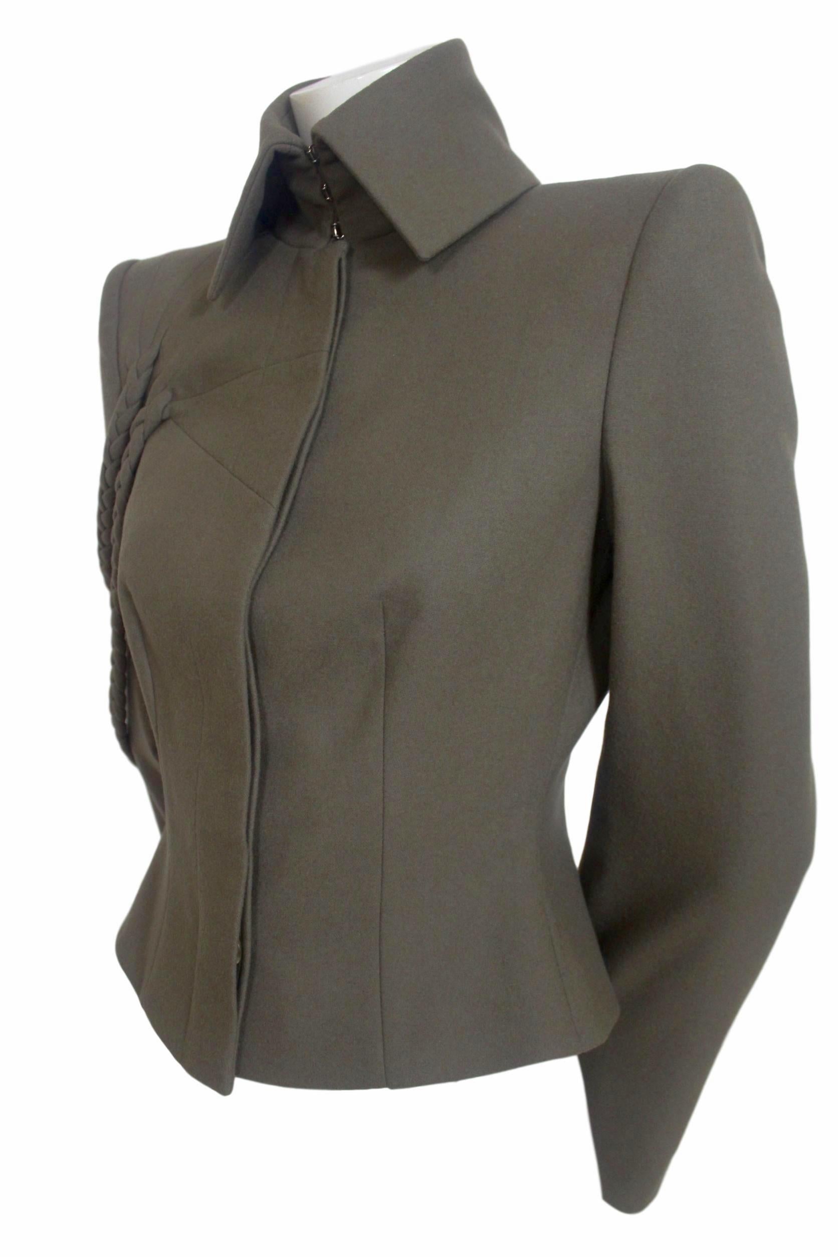 Alexander McQueen Herbst/Winter 2001 Militärische geflochtene Jacke, neu mit Etiketten im Angebot 7
