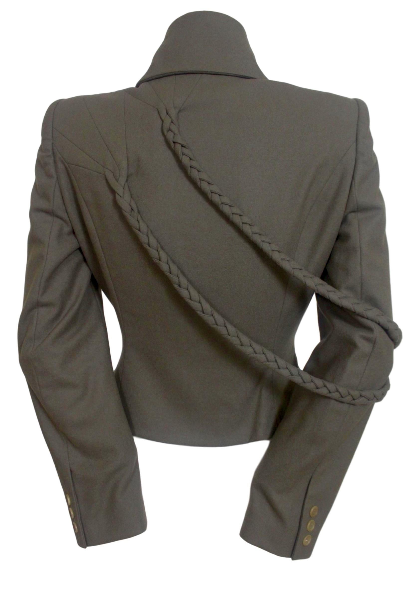 Alexander McQueen Herbst/Winter 2001 Militärische geflochtene Jacke, neu mit Etiketten im Angebot 1