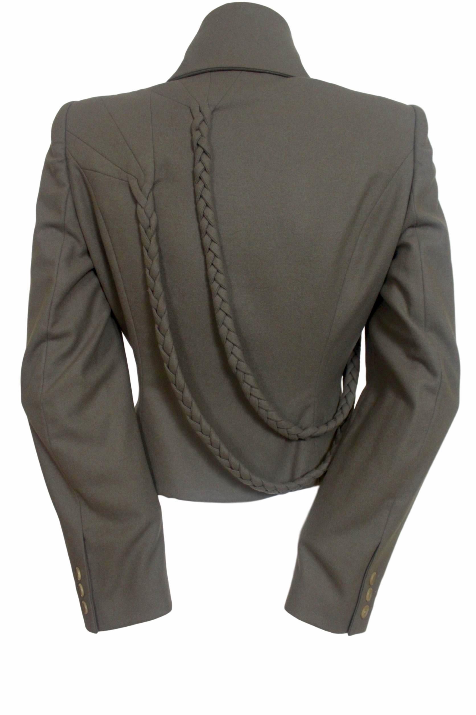 Alexander McQueen Herbst/Winter 2001 Militärische geflochtene Jacke, neu mit Etiketten im Angebot 3