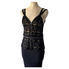 Alexander McQueen Fall Winter 2003 "Scanners" silk and lace zipper corset top